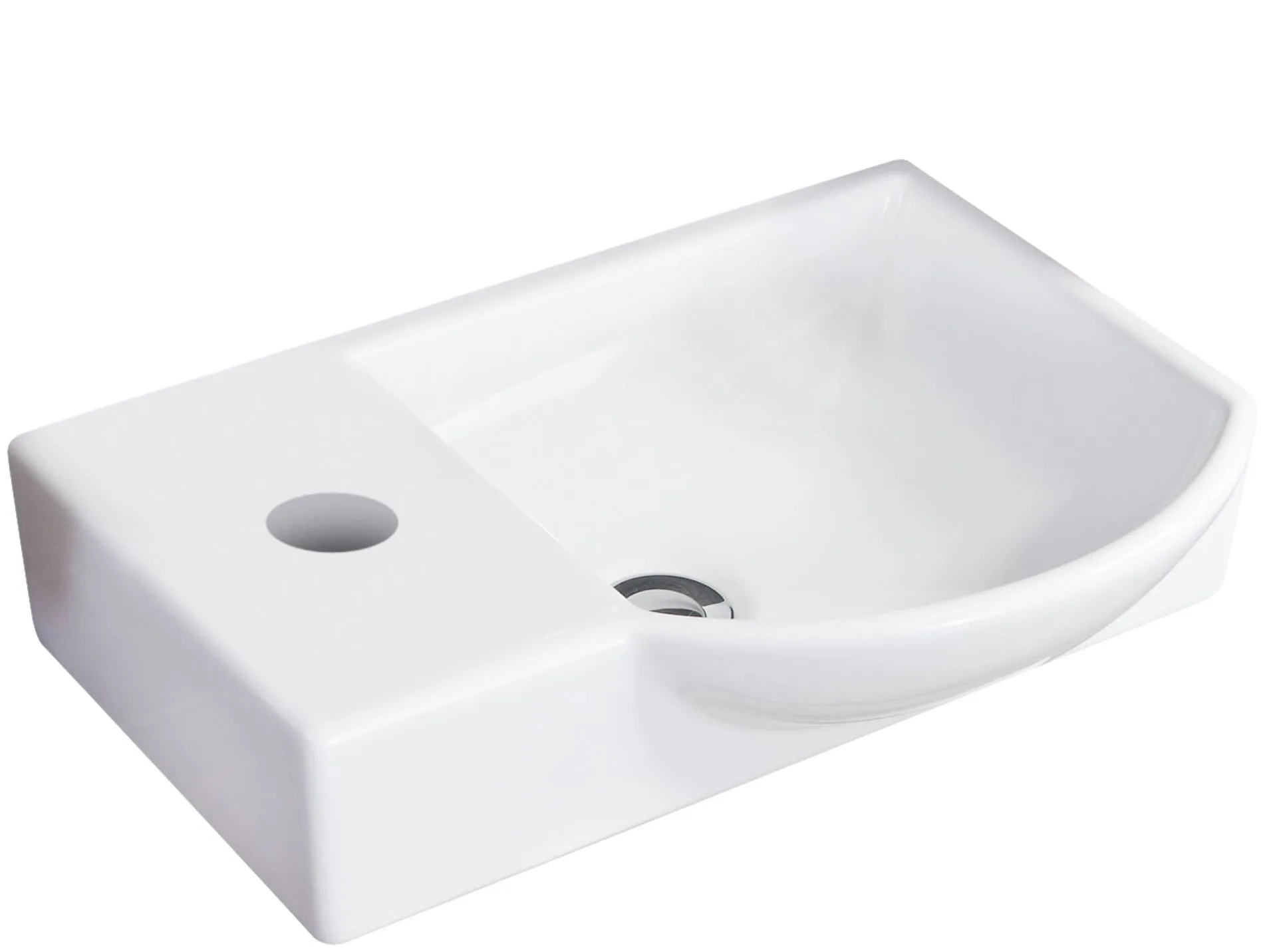 FACKELMANN SBC B.PERFEKT Gäste WC Waschtisch Set 45 cm breit, Anthrazit Holzoptik, Waschbecken Keramik Weiß, Türanschlag rechts
