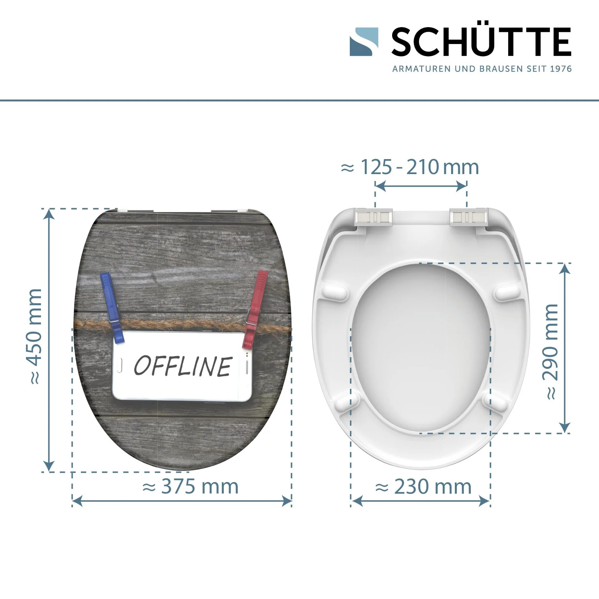 SCHÜTTE OFFLINE WC-Sitz, Kunststoff, mit Absenkautomatik