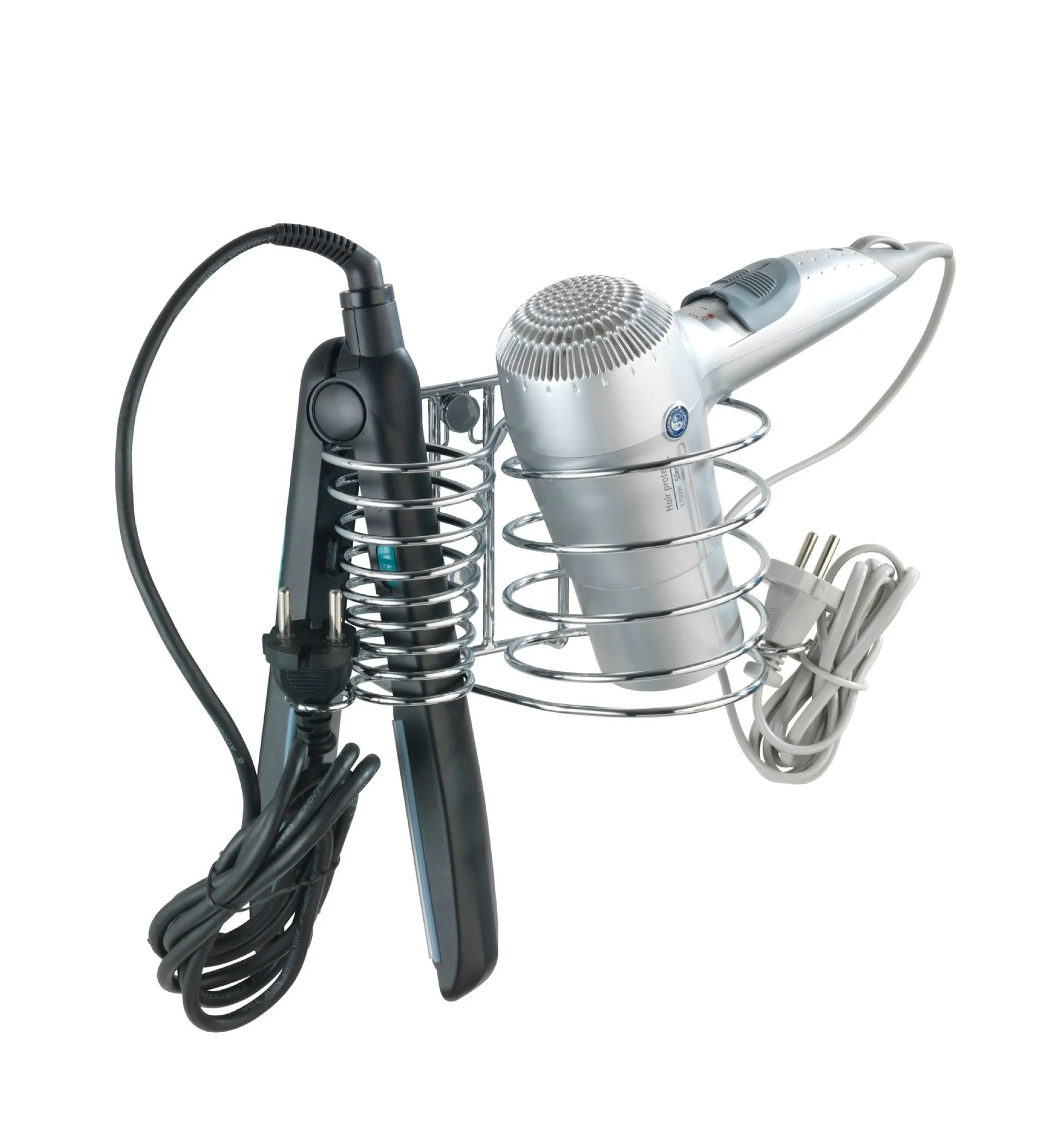 WENKO MILANO Fönhalter und Glätteisenhalter, Chrom
