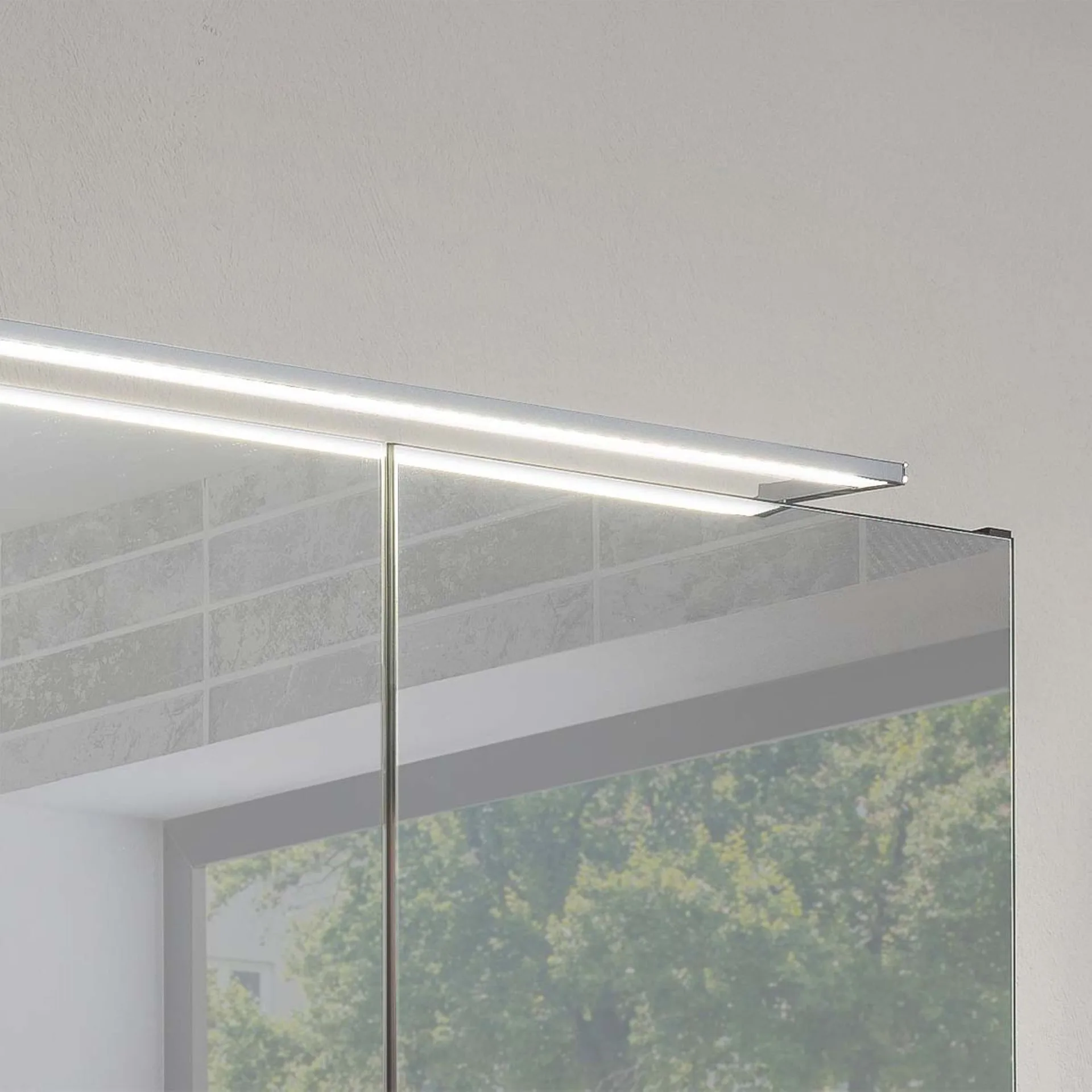 FACKELMANN LUNA LED Spiegelschrank 80 cm breit, Anthrazit