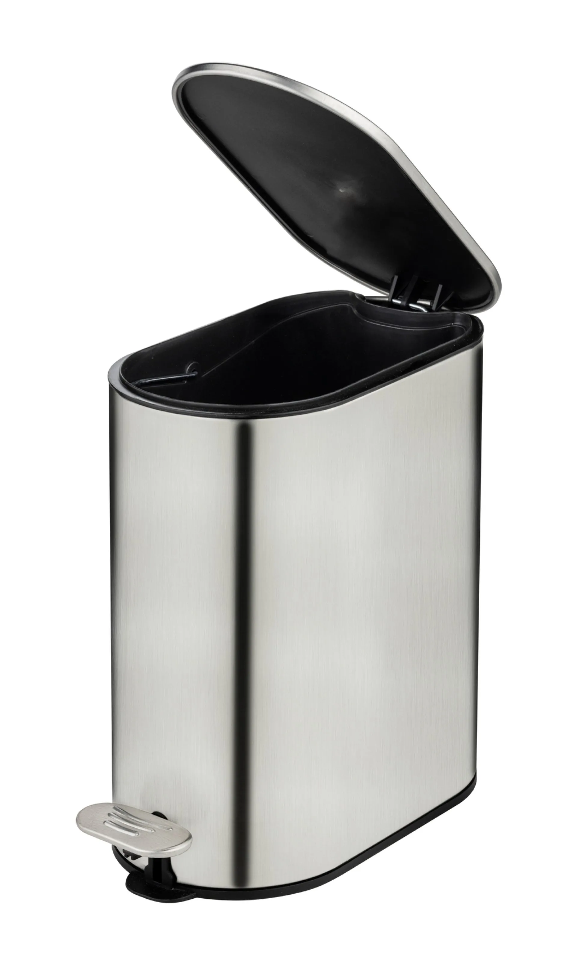 WENKO COLLUNGO Kosmetikeimer 5 Liter, Silber, mit Absenkautomatik