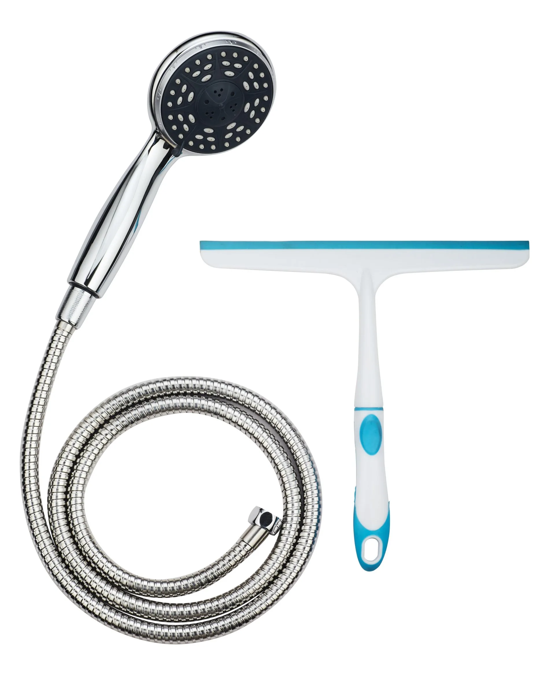 SCHÜTTE Handbrause Set, Chrom, mit Duschabzieher