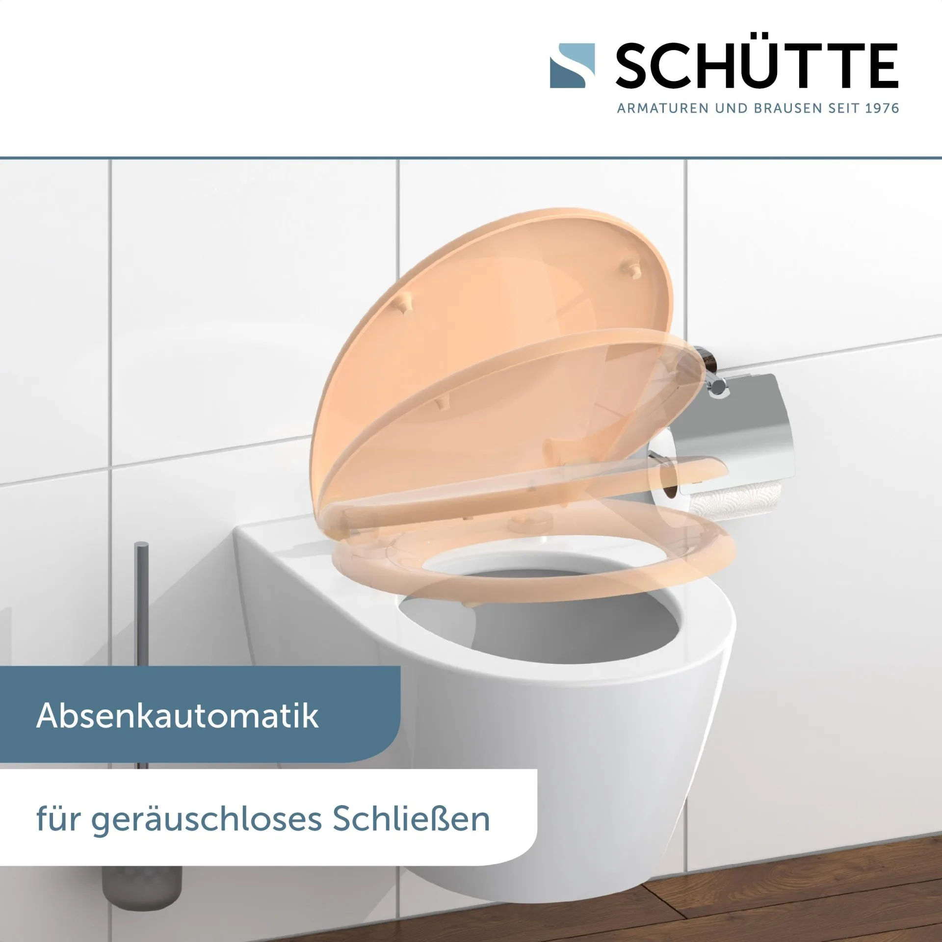 SCHÜTTE BEIGE WC-Sitz, Kunststoff, mit Absenkautomatik und Schnellverschluss