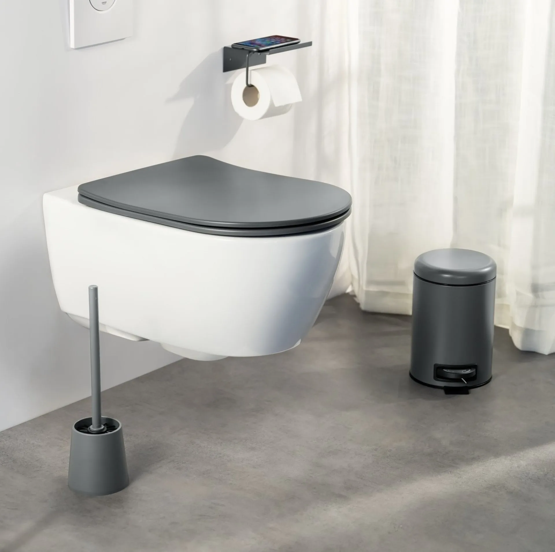 WENKO GALATI WC-Sitz, Anthrazit matt, mit Absenkautomatik, Soft-Touch-Effekt