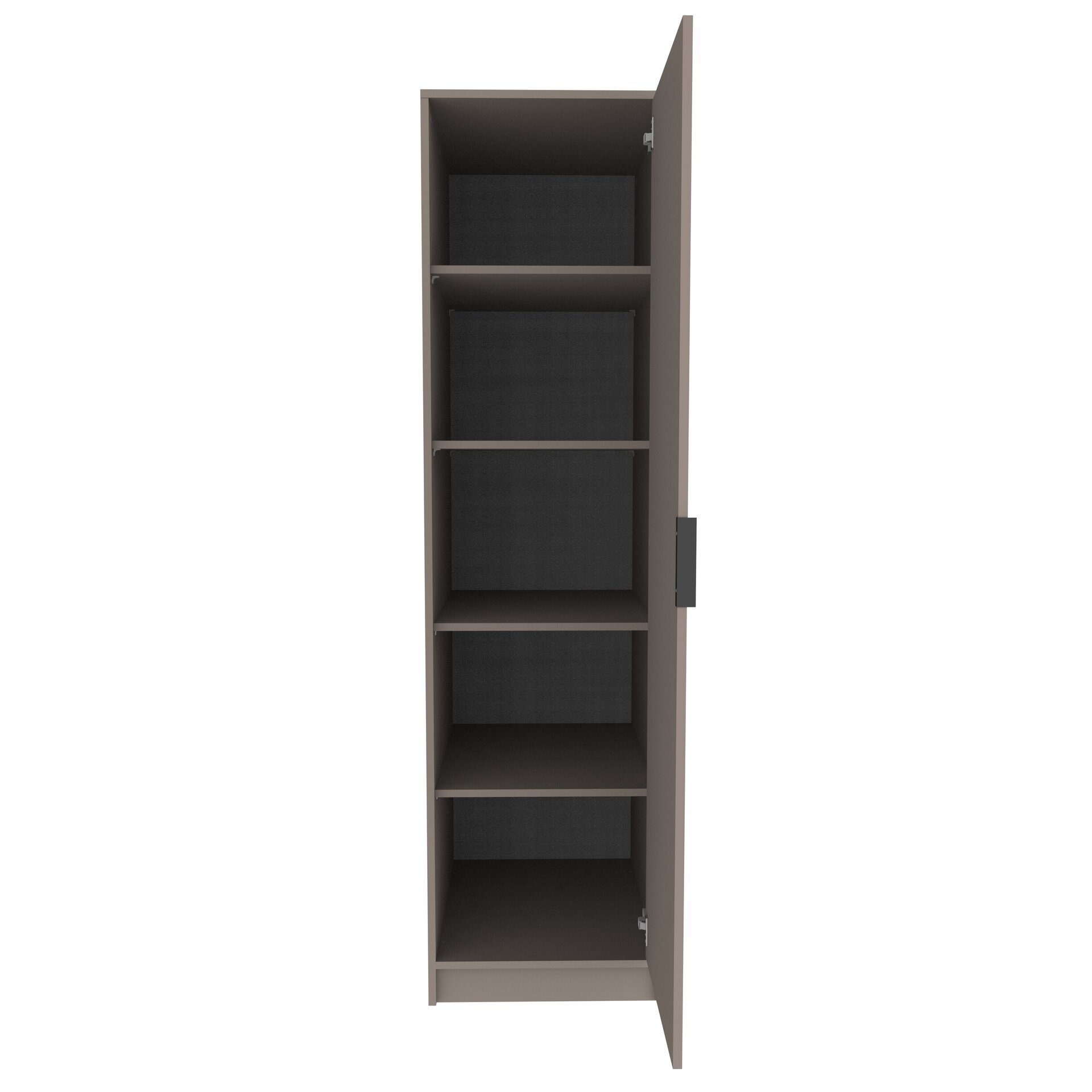 FACKELMANN Waschturm Set 8-teilig 230 cm breit, Grau, Trockner-/Waschmaschinenaufsatz + Unter +Aufsatzschränke + Putz + Wäscheschrank