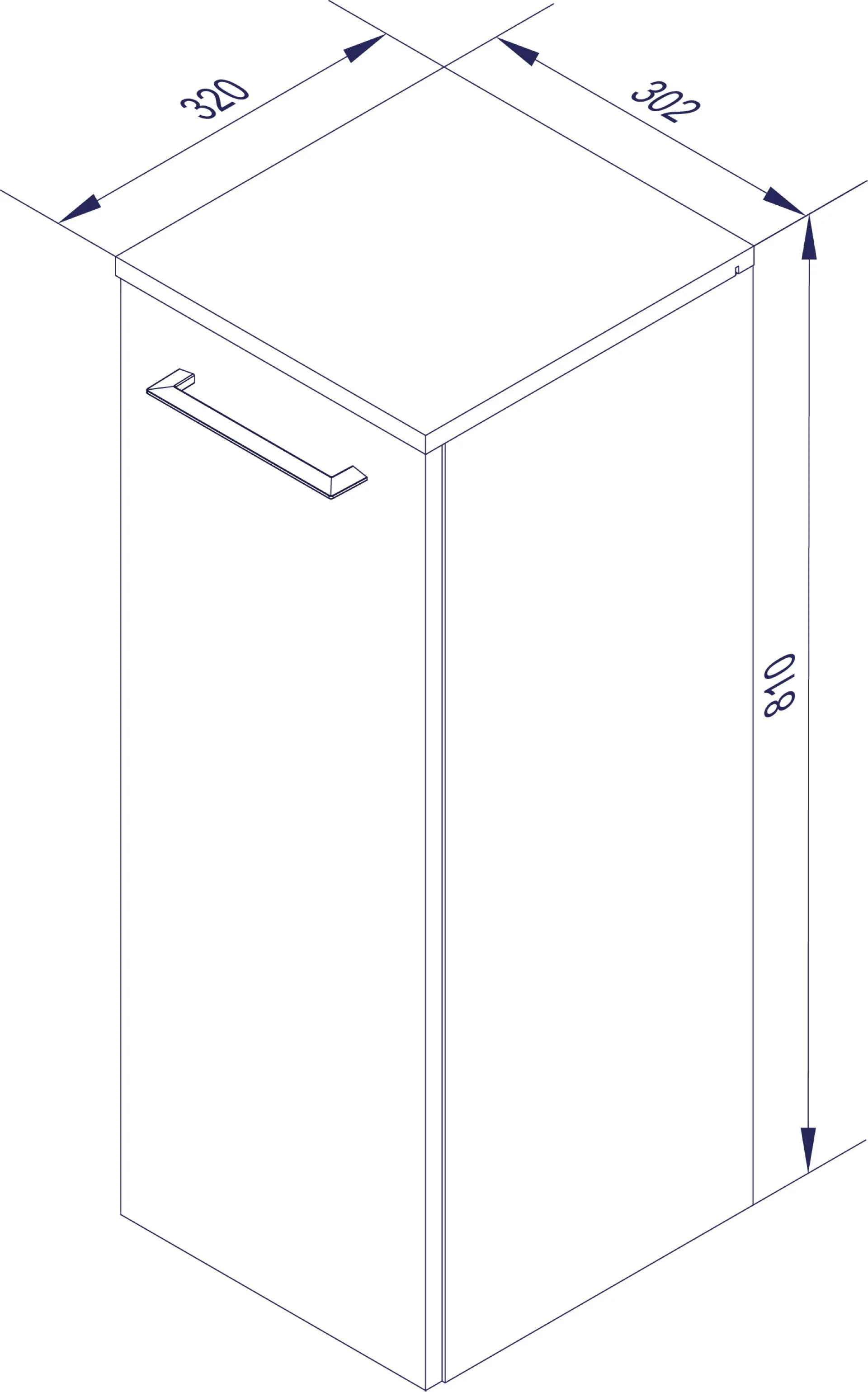 FACKELMANN LIMA Midischrank 30 cm breit, Weiß