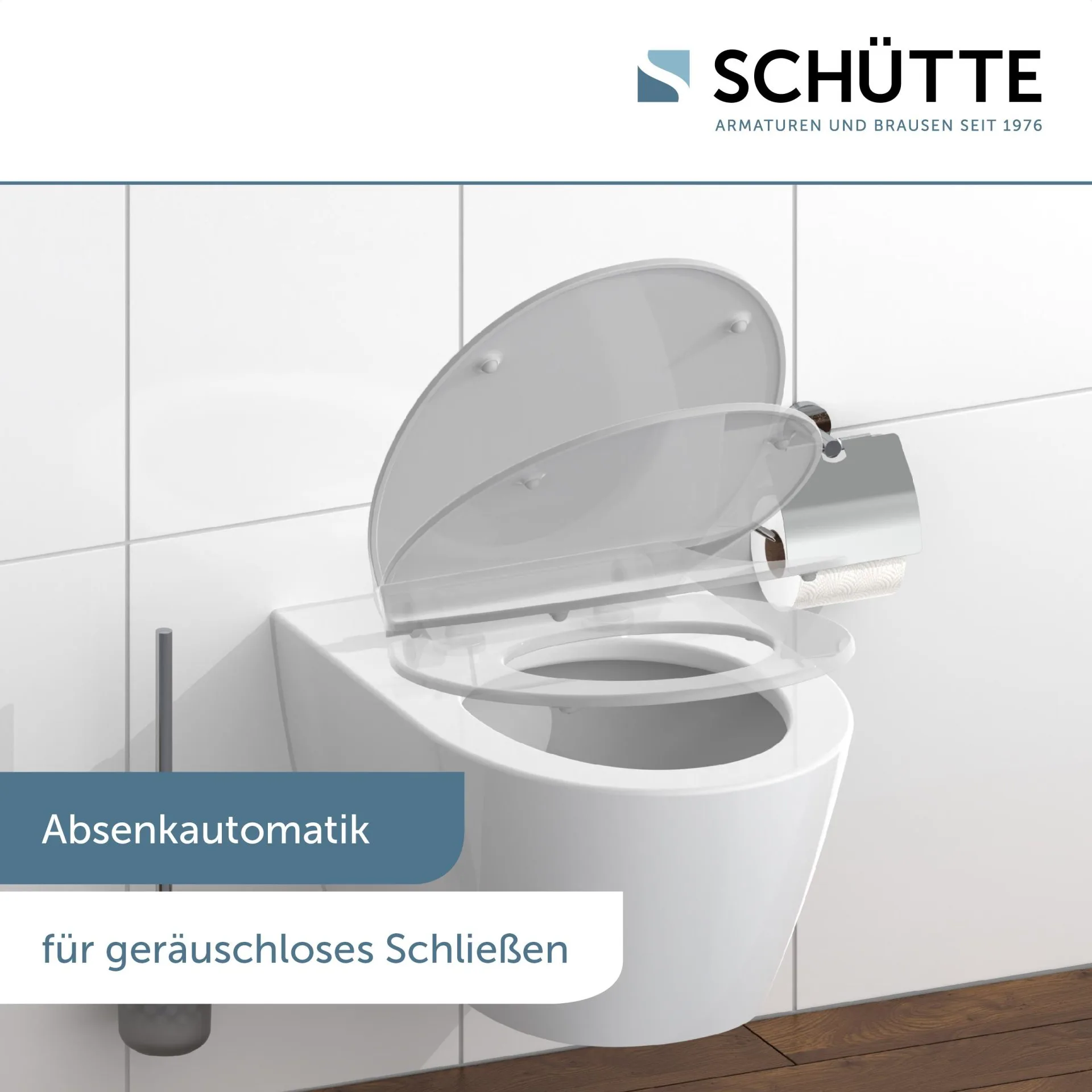 SCHÜTTE SLIM GREY WC-Sitz, Kunststoff, mit Absenkautomatik und Schnellverschluss