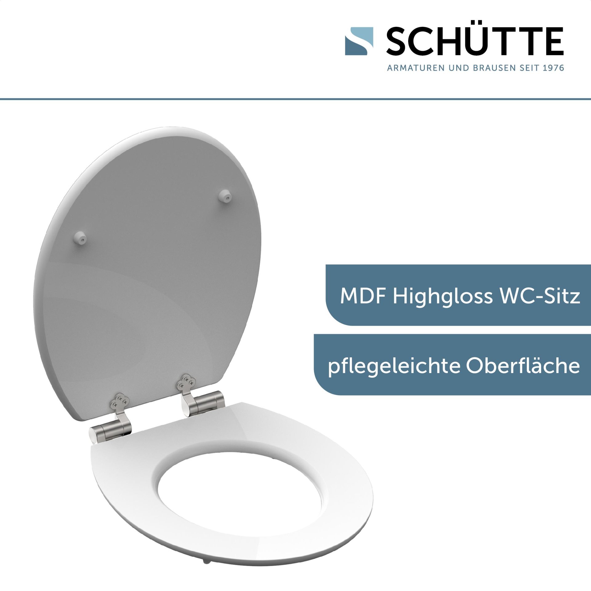 SCHÜTTE BLACK STONE WC-Sitz, MDF HG, mit Absenkautomatik