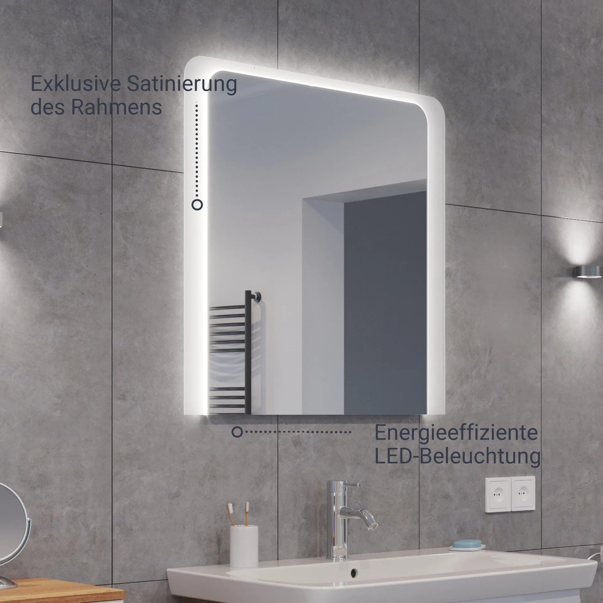 FACKELMANN MI80 LED Spiegel 80 cm breit