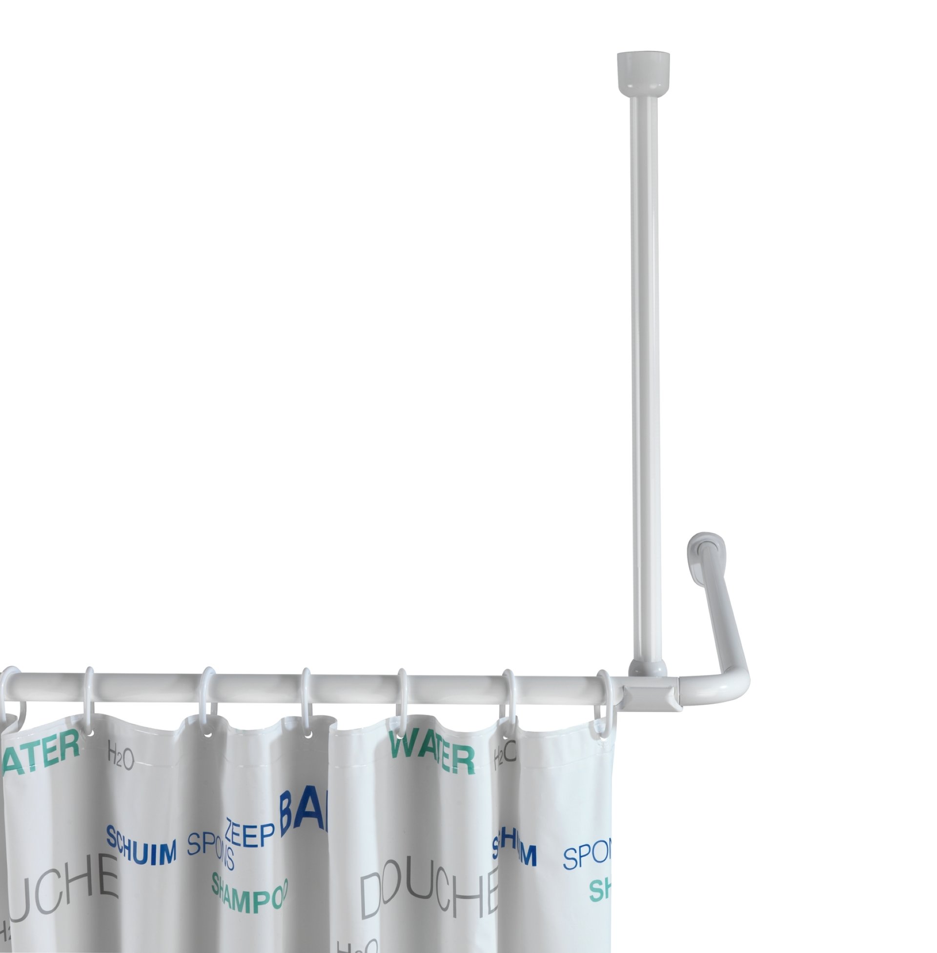 WENKO Deckenstütze für Duschstange 57 cm, Weiß, Aluminium