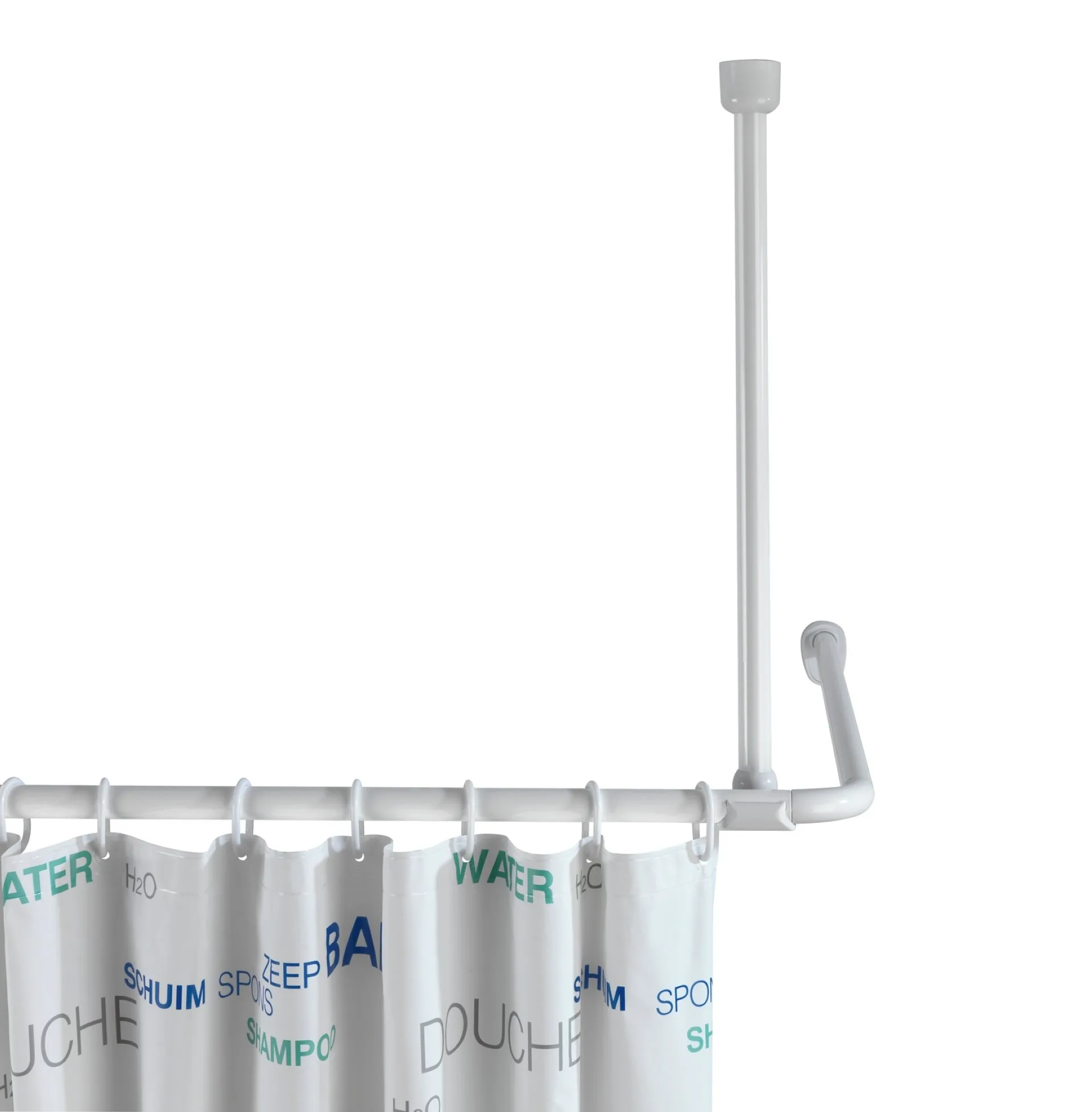 WENKO Deckenstütze für Duschstange 57 cm, Weiß, Aluminium
