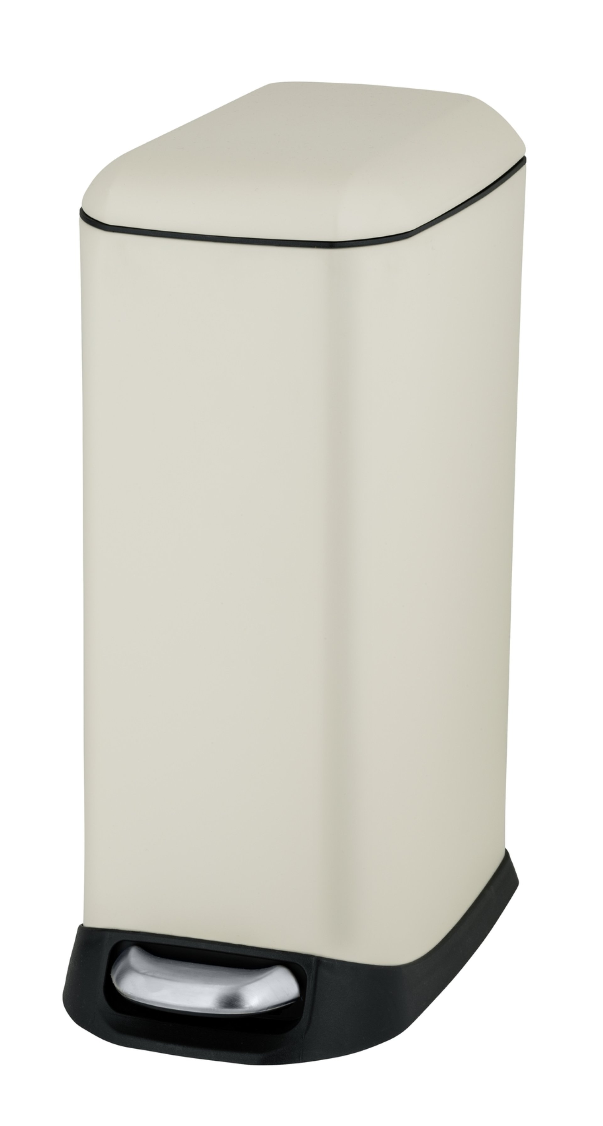 WENKO DESIGN Mülleimer 20 Liter, Beige, mit Absenkautomatik