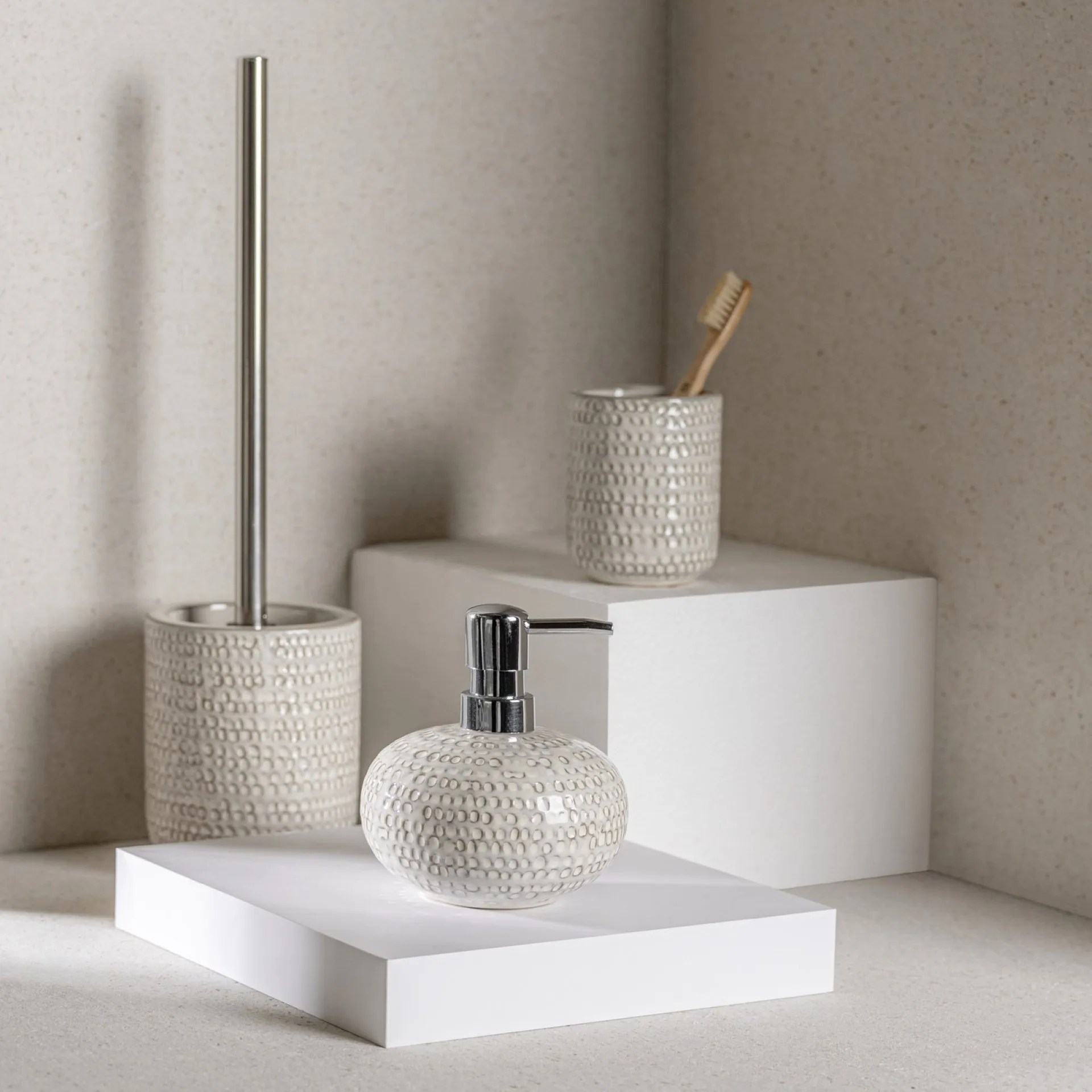 WENKO PERGOLE WC-Garnitur, Beige, Keramik