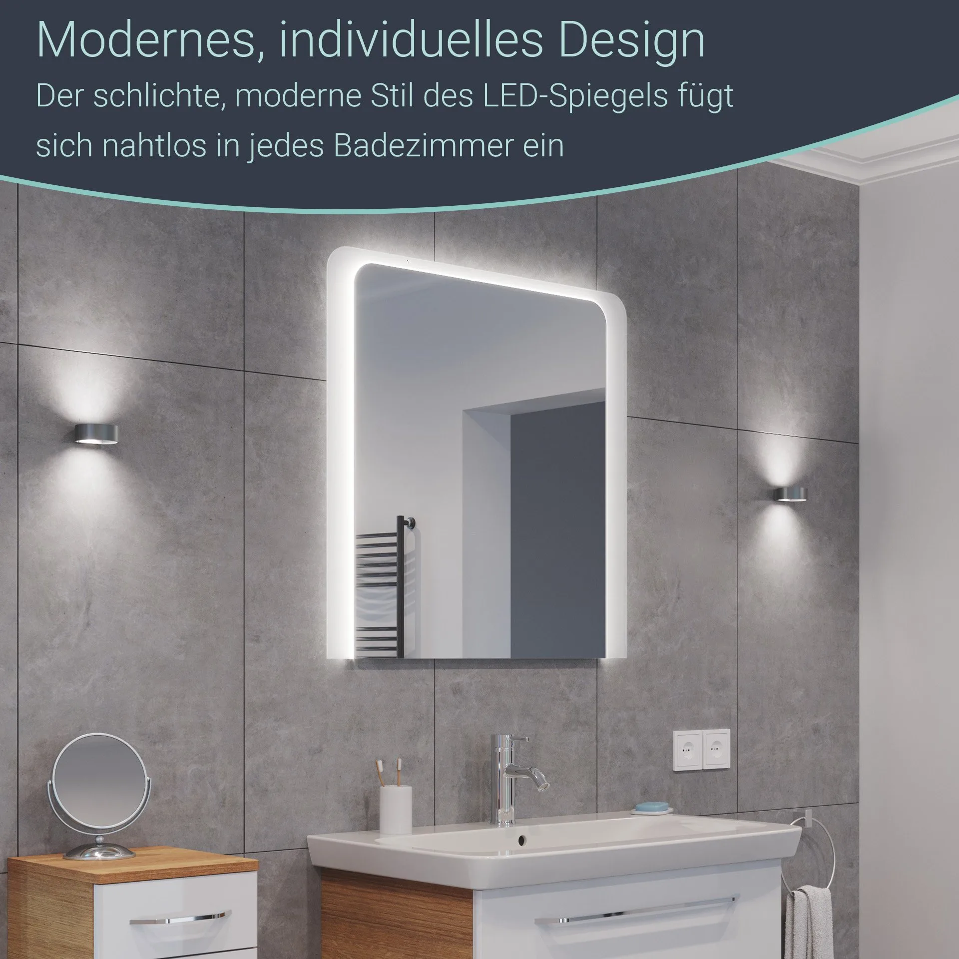 FACKELMANN MI80 LED Spiegel 80 cm breit