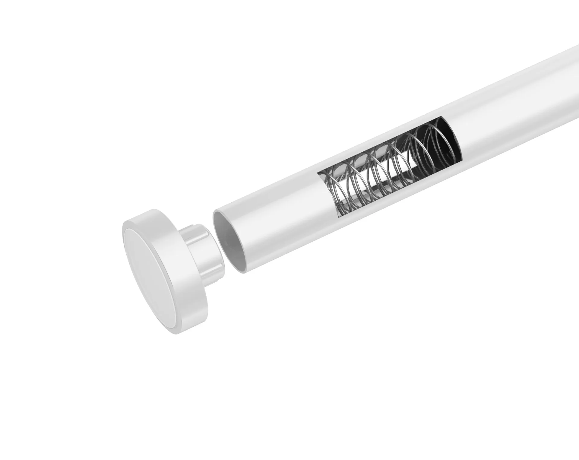 WENKO LUZ Teleskop Duschstange 110-185 cm, Weiß, Aluminium rostfrei