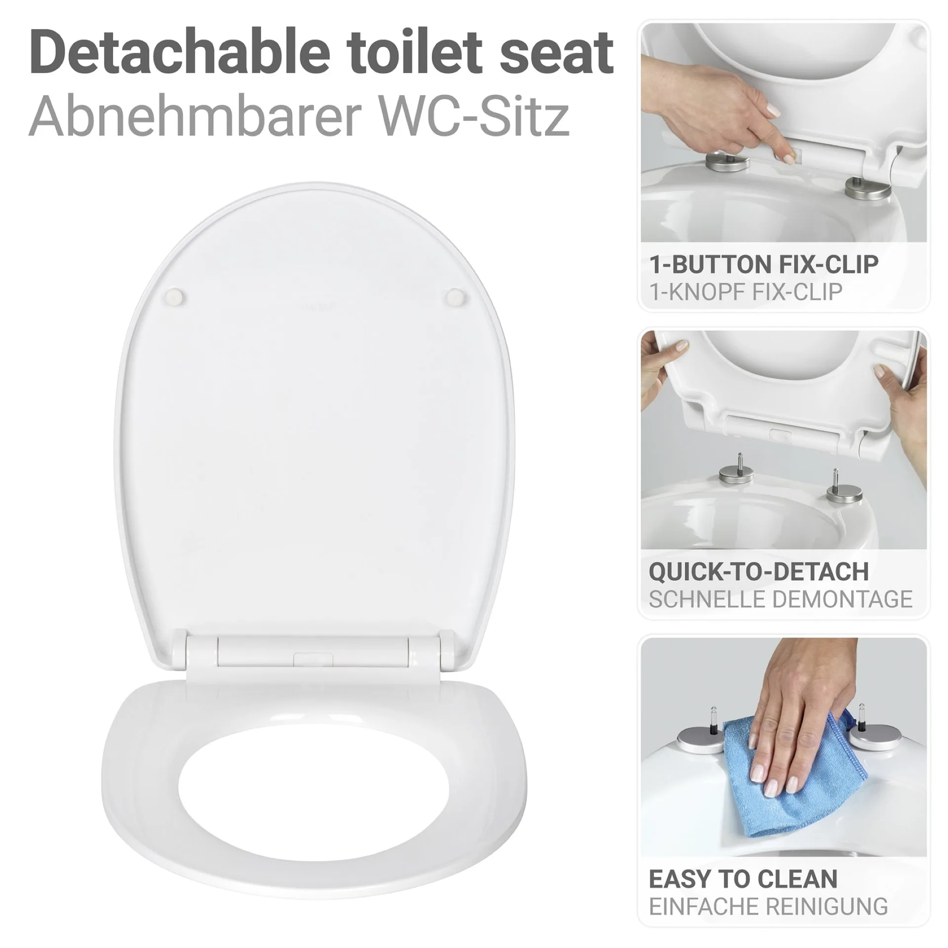WENKO CORBARA WC-Sitz, Blau, 350 kg Tragkraft, mit Absenkautomatik