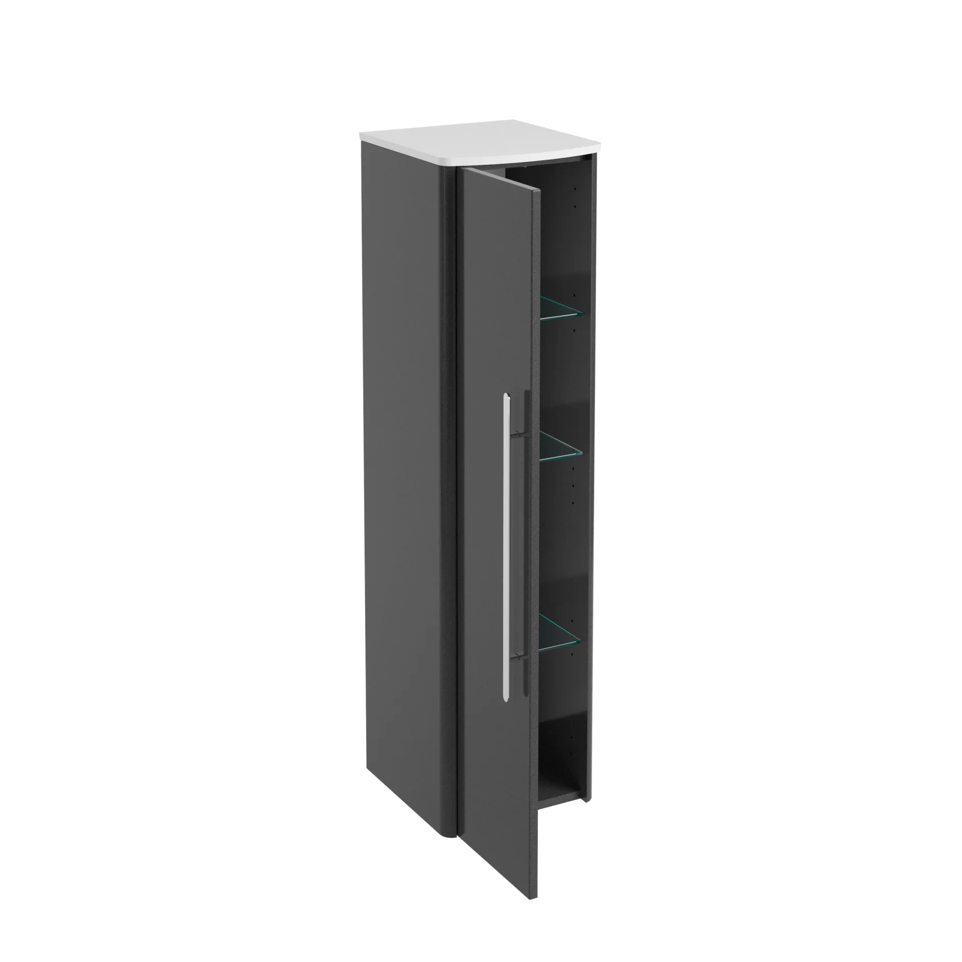 Lanzet CLASSICO Midischrank, Anthrazit/Weiß, links