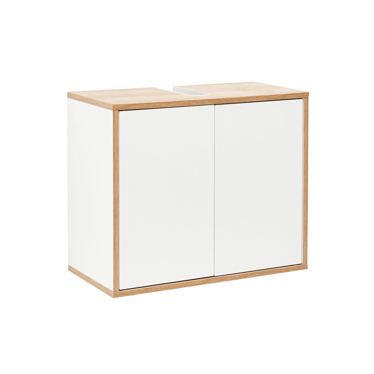 Fackelmann FINN Waschbeckenunterschrank 60 cm, Braun hell/Weiß