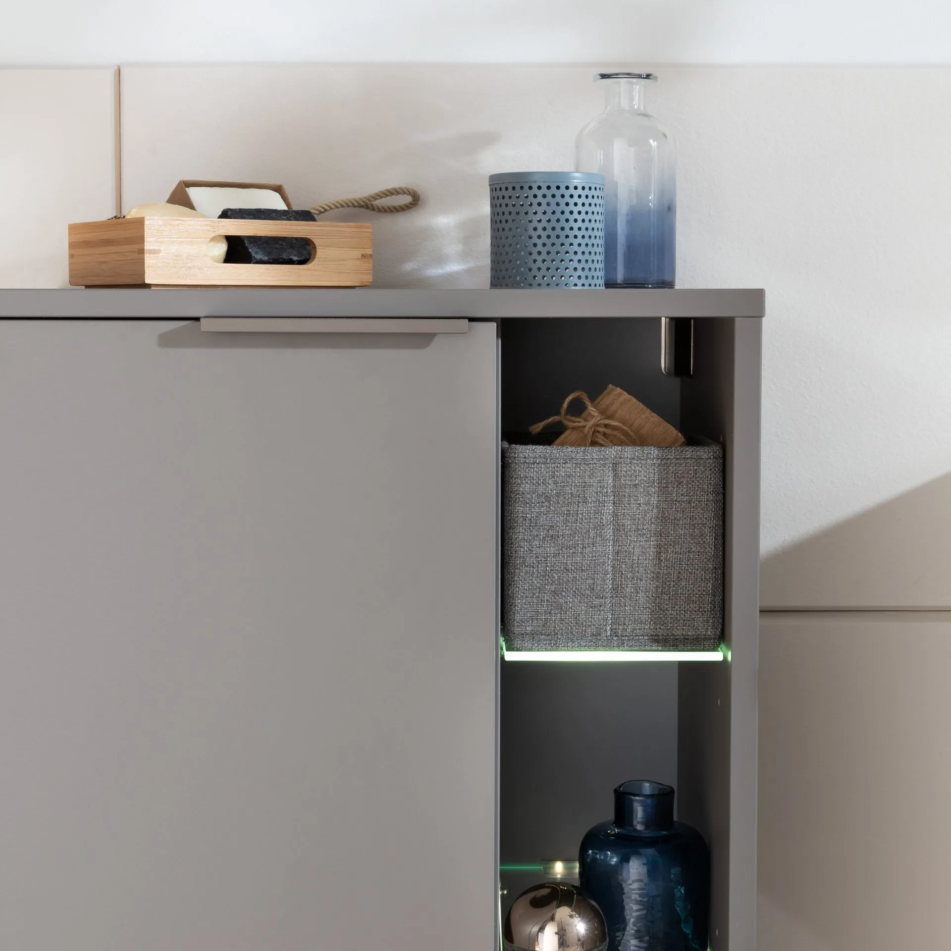 FACKELMANN B.PARIS Midischrank 47 cm breit, Grau, Türanschlag links links