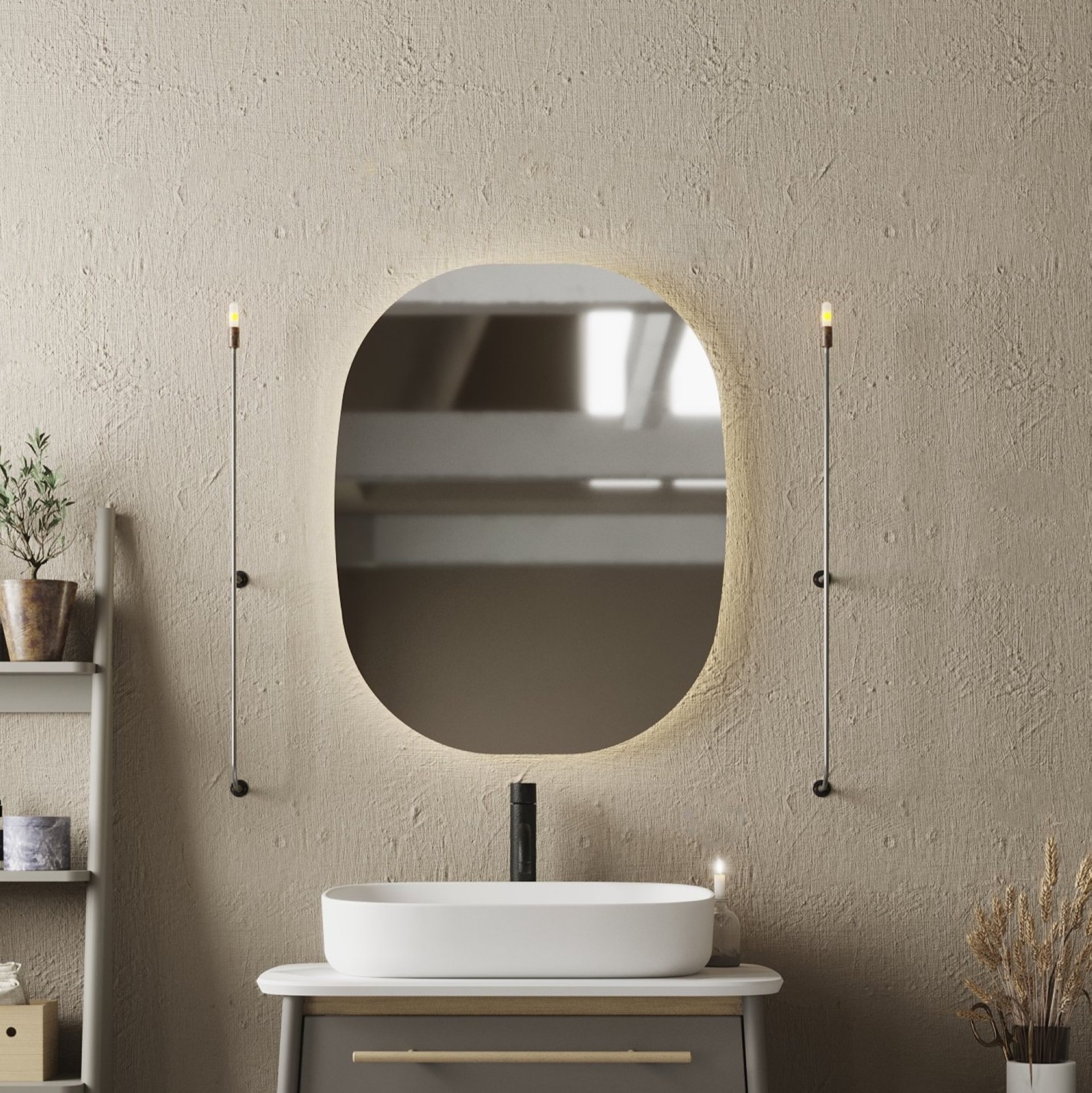 BADEDU TANA LED Spiegel 64 cm breit