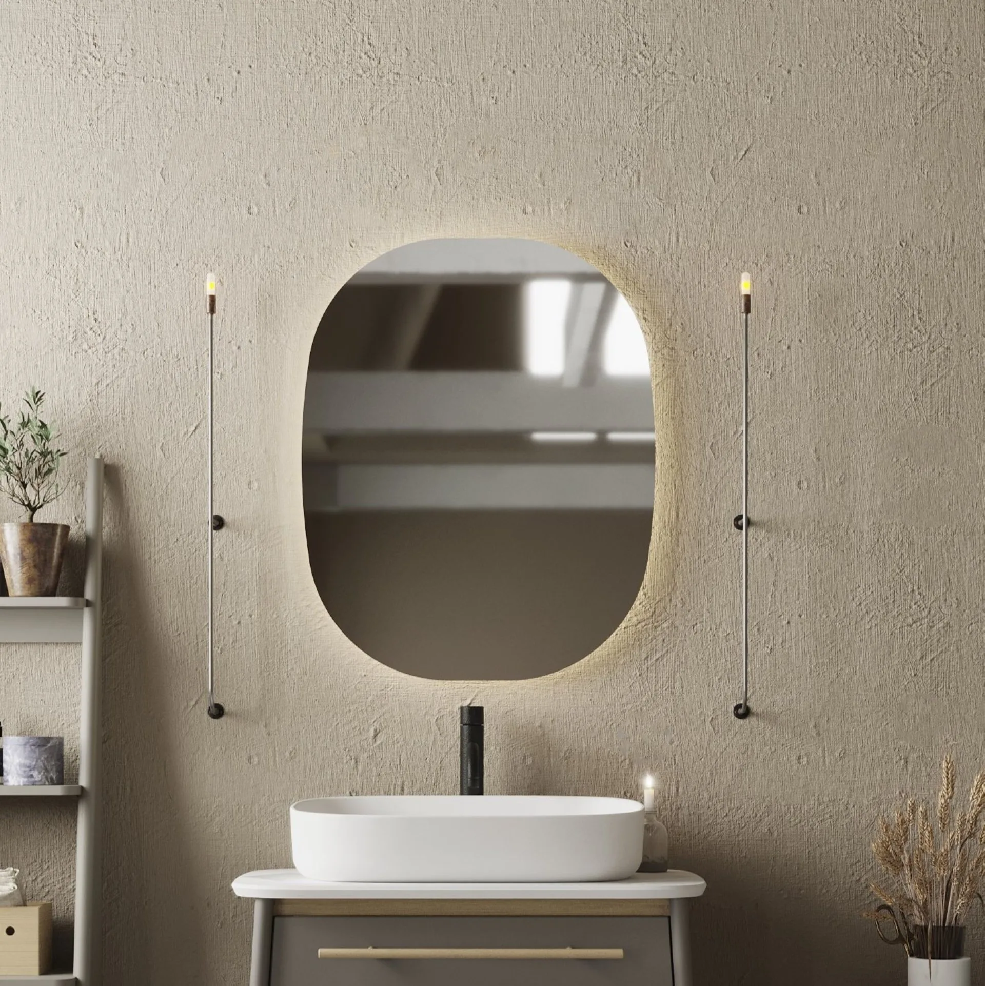 BADEDU TANA LED Spiegel 64 cm breit