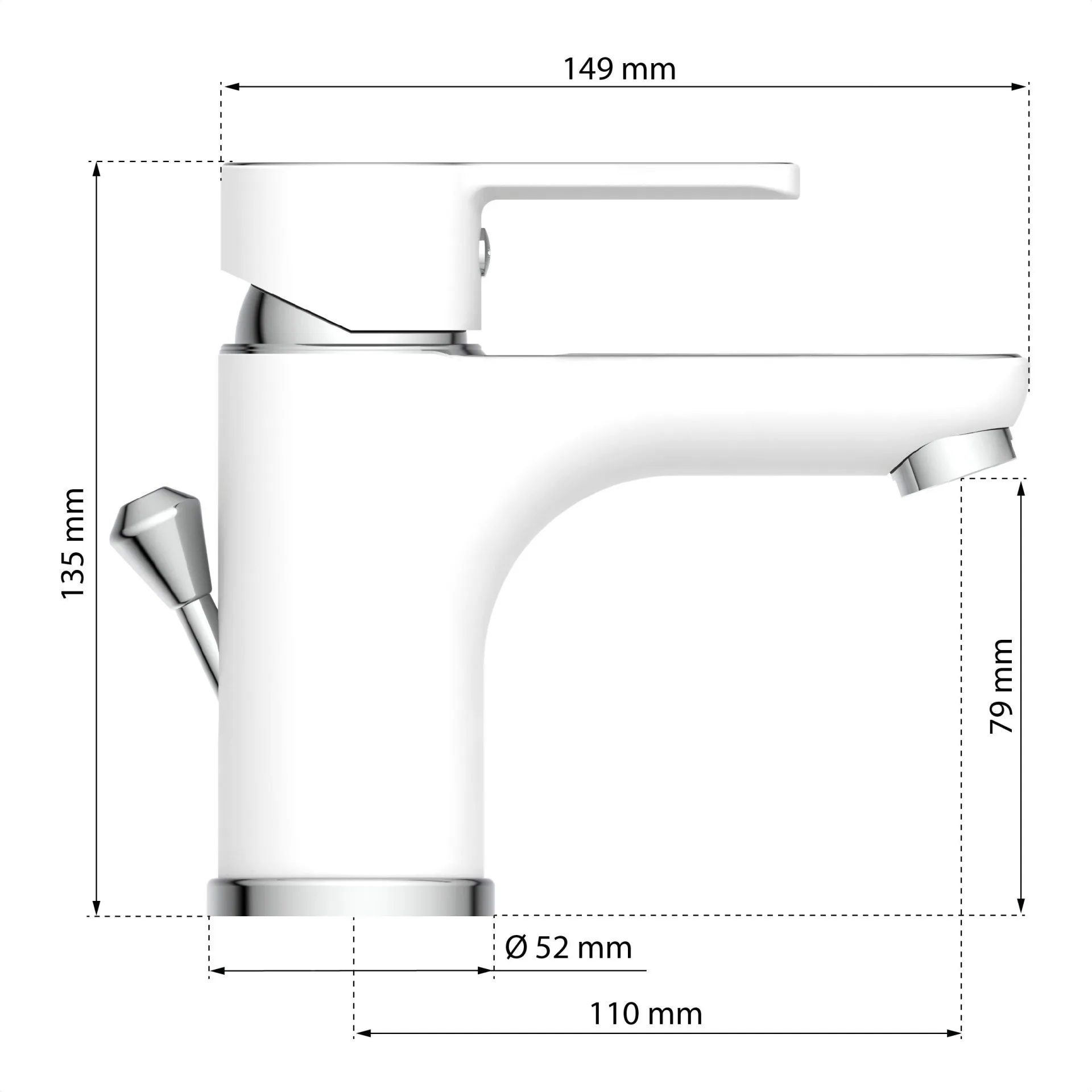 EISL DIZIANI Waschtischarmatur, Weiß/Chrom