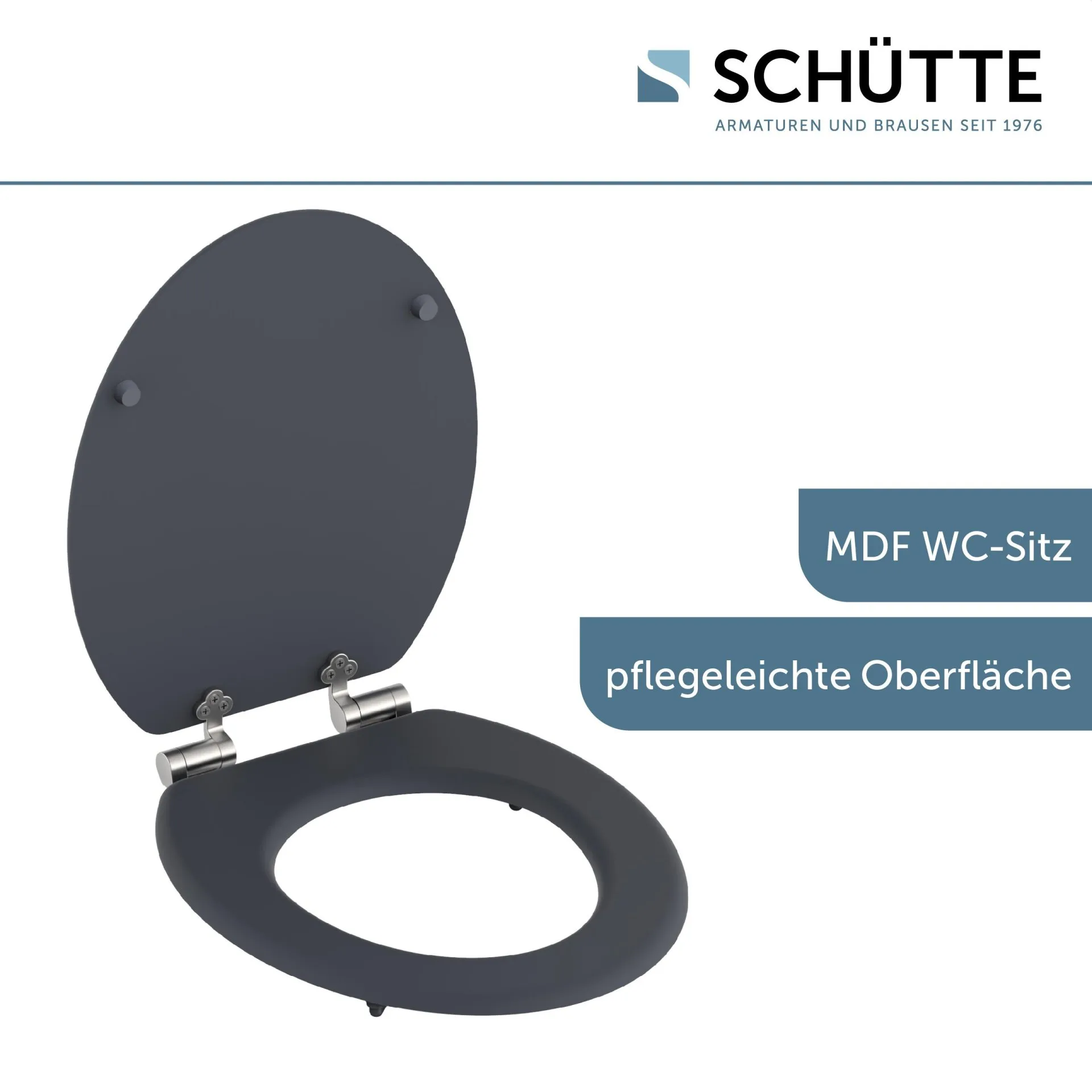 SCHÜTTE SPIRIT ANTHRAZIT WC-Sitz, mit Absenkautomatik