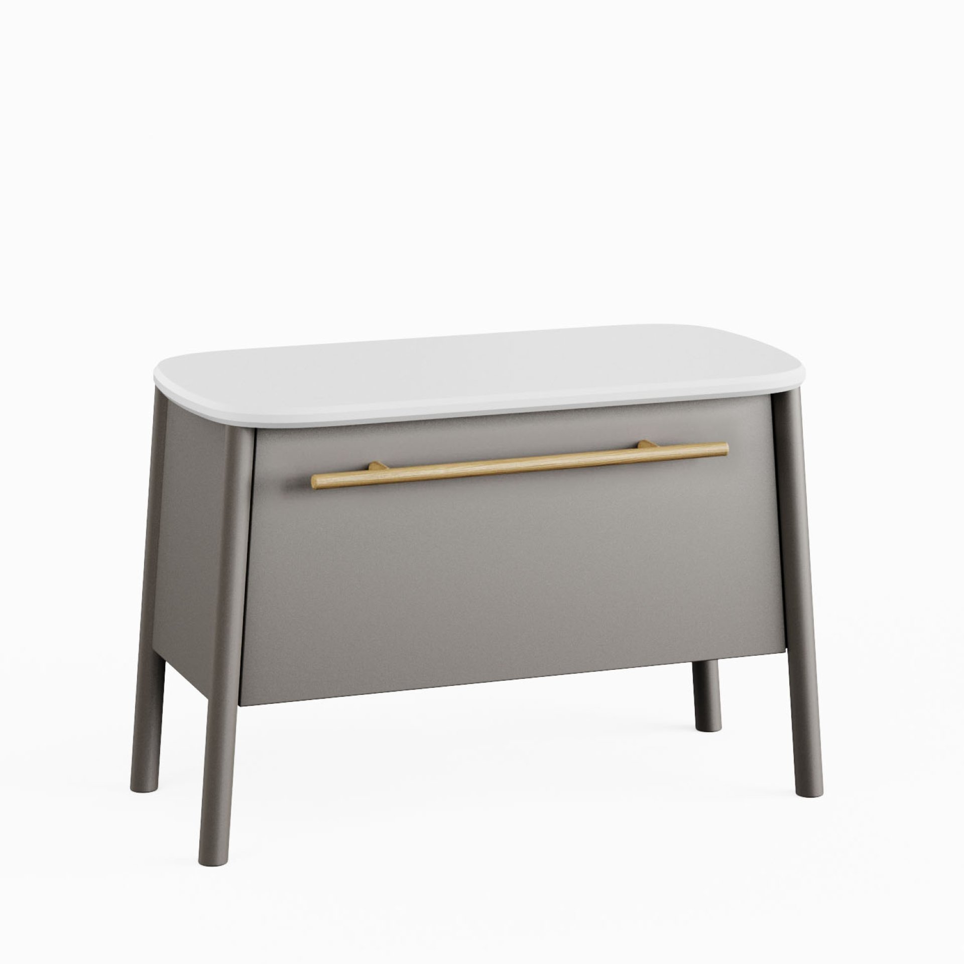 BADEDU TANA Sitzbank 68 cm breit, Grau matt, mit Füßen