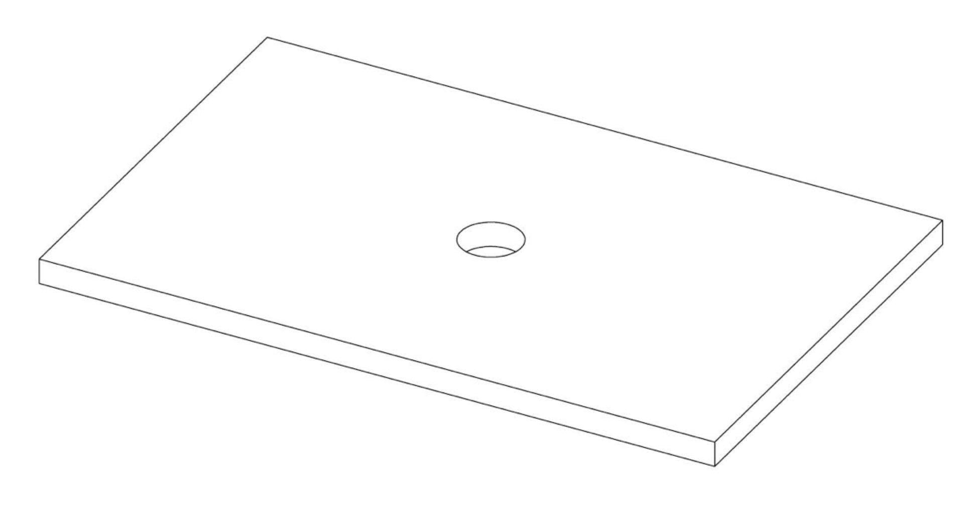 Natursteinplatte  (80,5 cm) Bluestone Rand gemeißelt, 1 Bohrloch, 400054