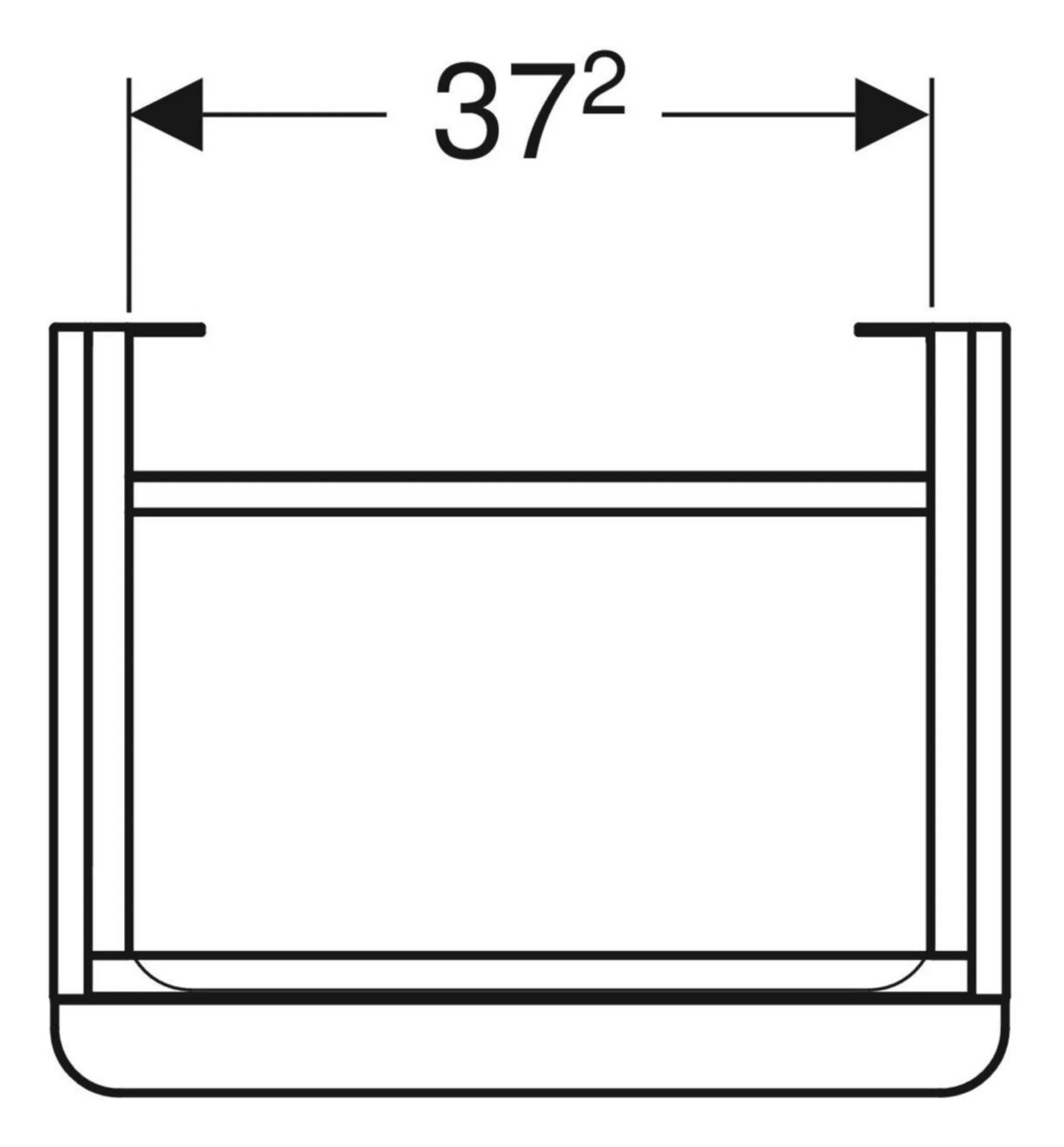 GEBERIT SMYLE SQUARE Waschbeckenunterschrank 44,2 cm breit, Anthrazit, Türanschlag links