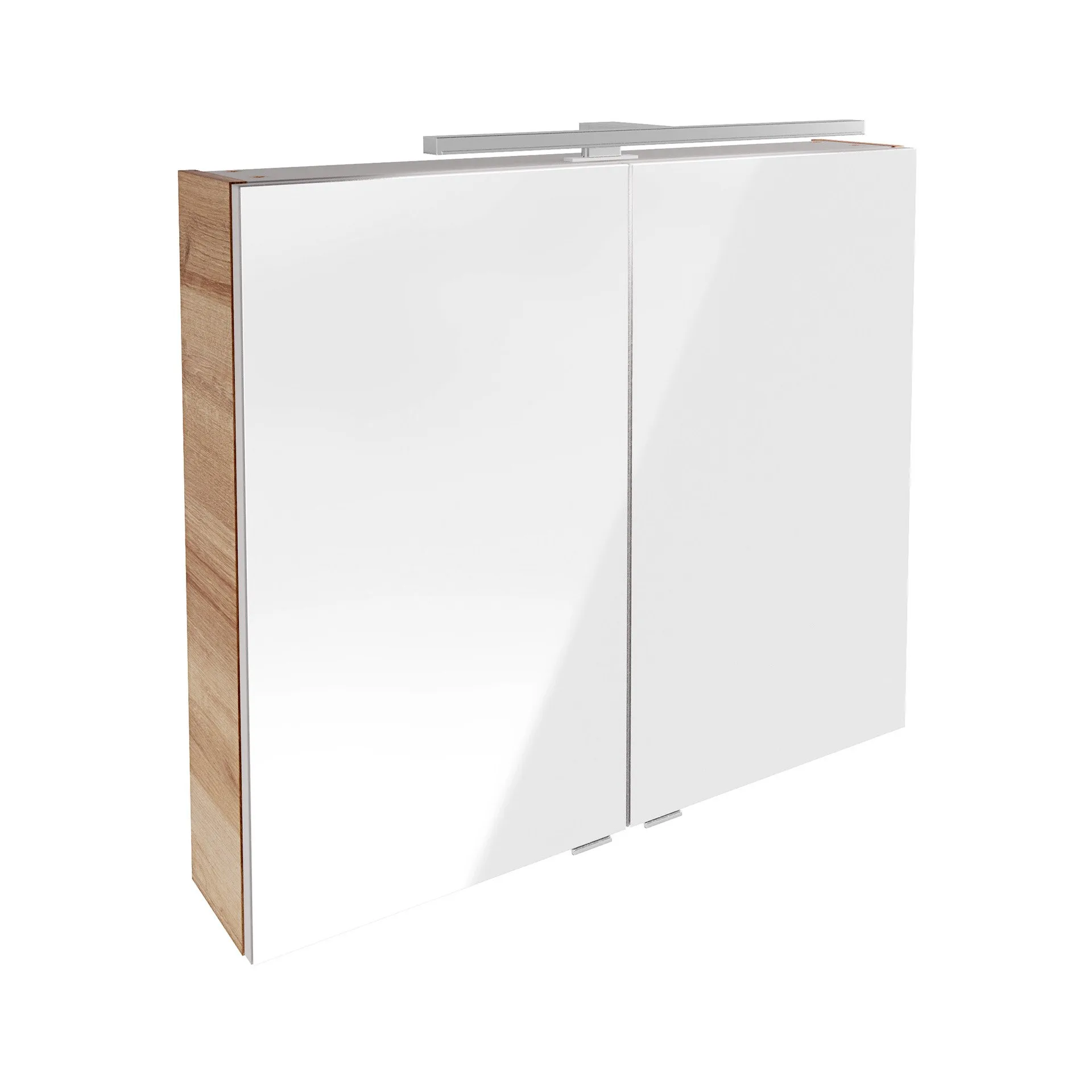 FACKELMANN B.BRILLANT LED Spiegelschrank, 80 cm breit, Braun hell