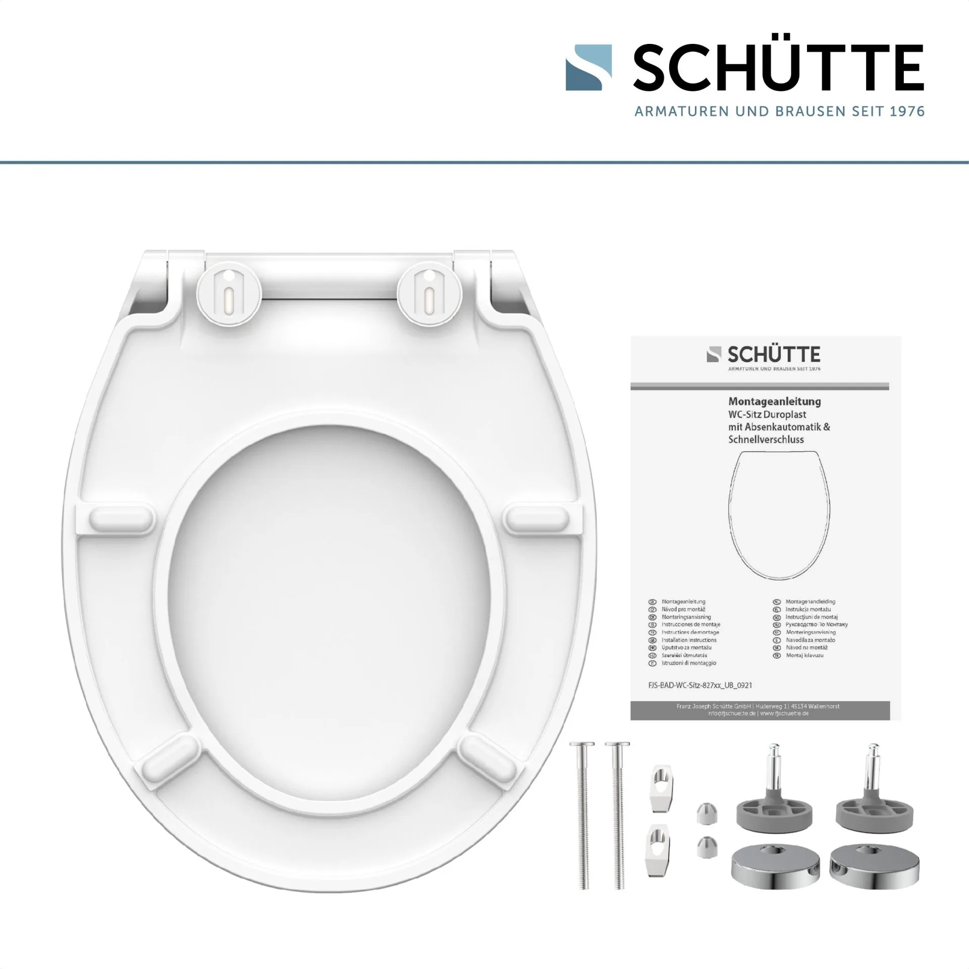 SCHÜTTE SLIM WHITE WC-Sitz, Kunststoff, mit Absenkautomatik und Schnellverschluss