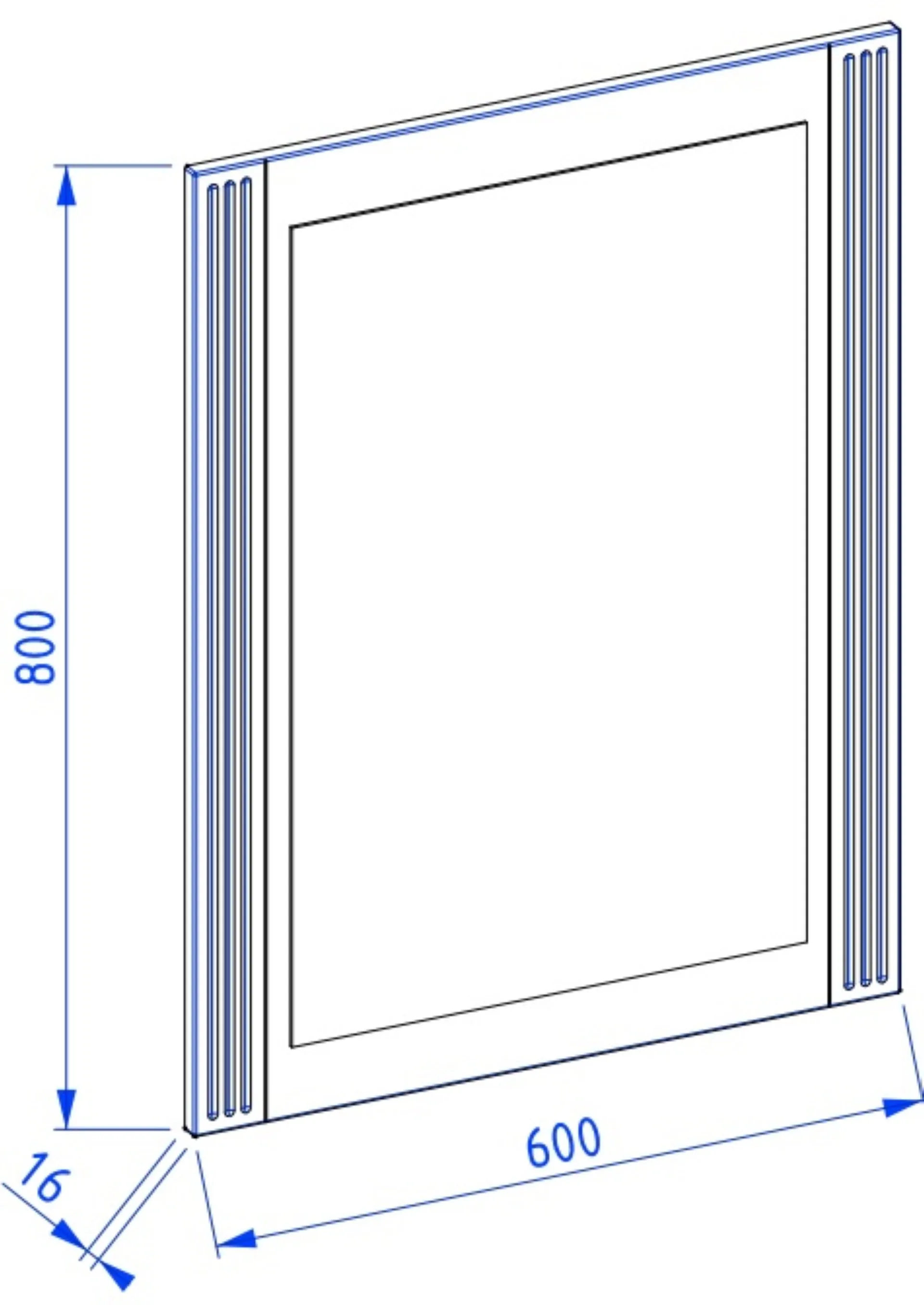 BADEDU RILA Spiegel 60 cm breit, Grau matt