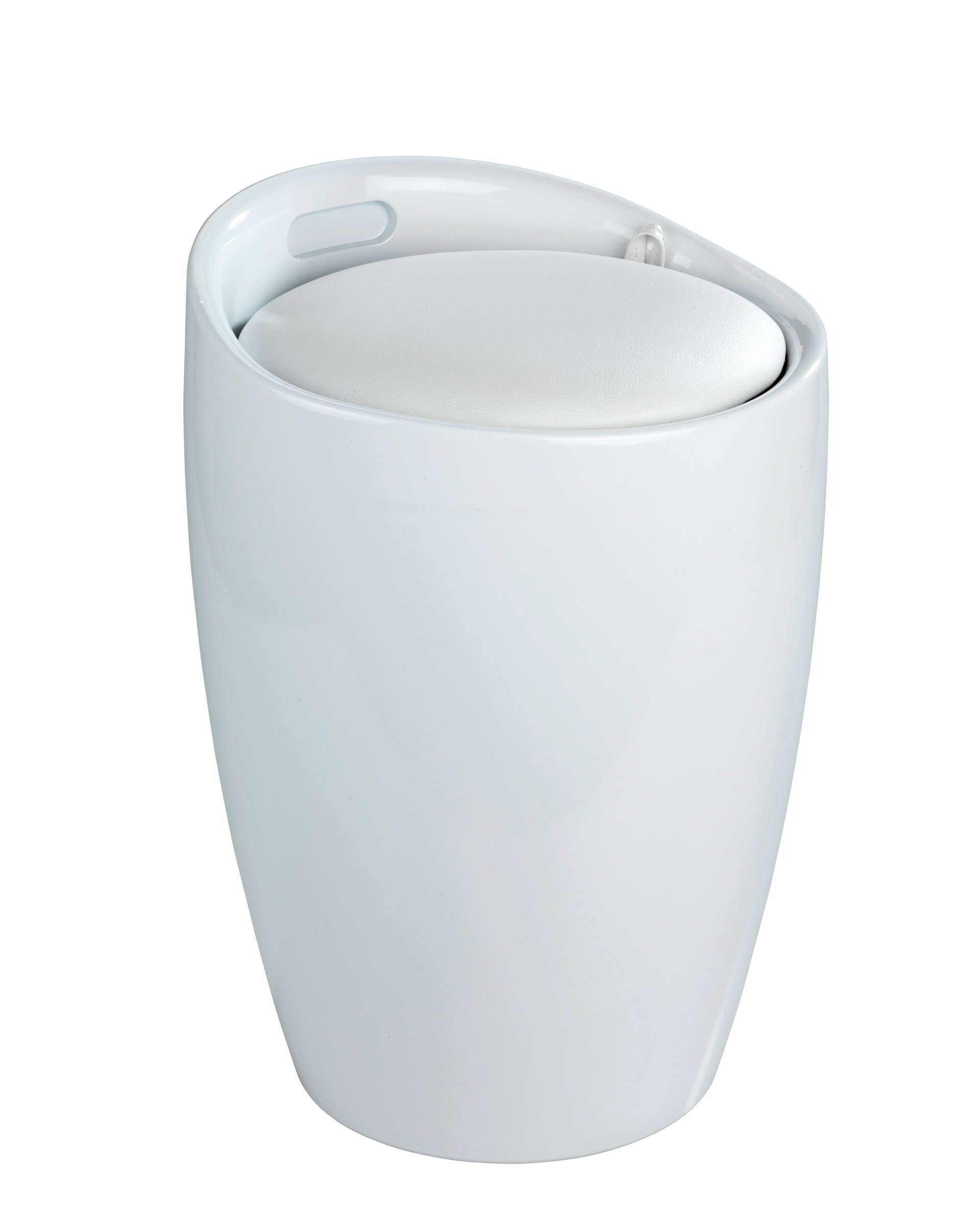 WENKO CANDY Badhocker, Weiß, mit herausnehmarem Wäschesack