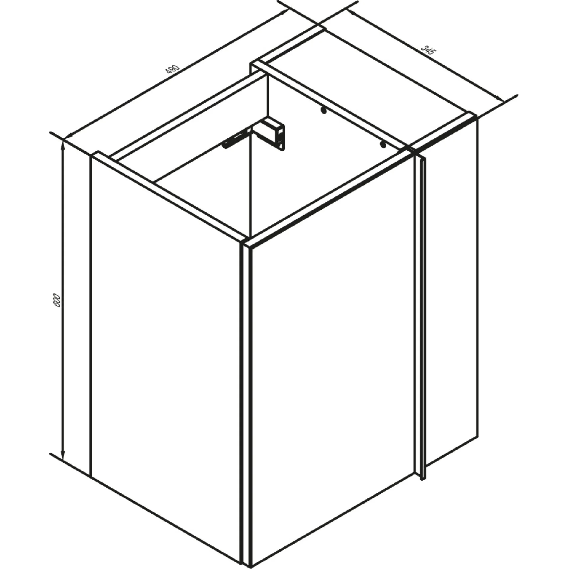 LANZET VIDRO Gäste WC Waschtisch Set 50 cm breit, Braun, Waschbecken Keramik Weiß, Anschlag links