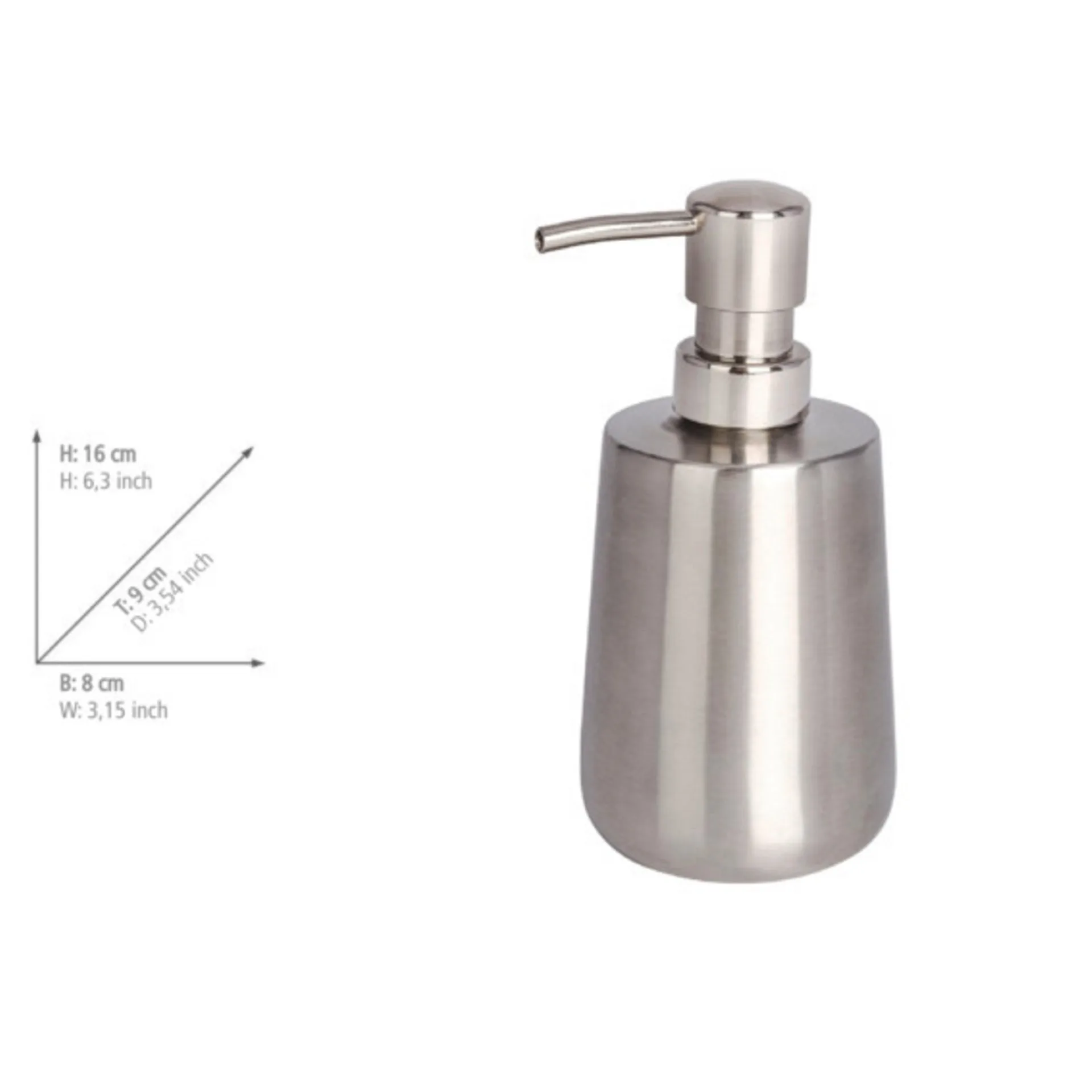 WENKO SOLID Seifenspender 245 ml, Silber, Edelstahl rostfrei