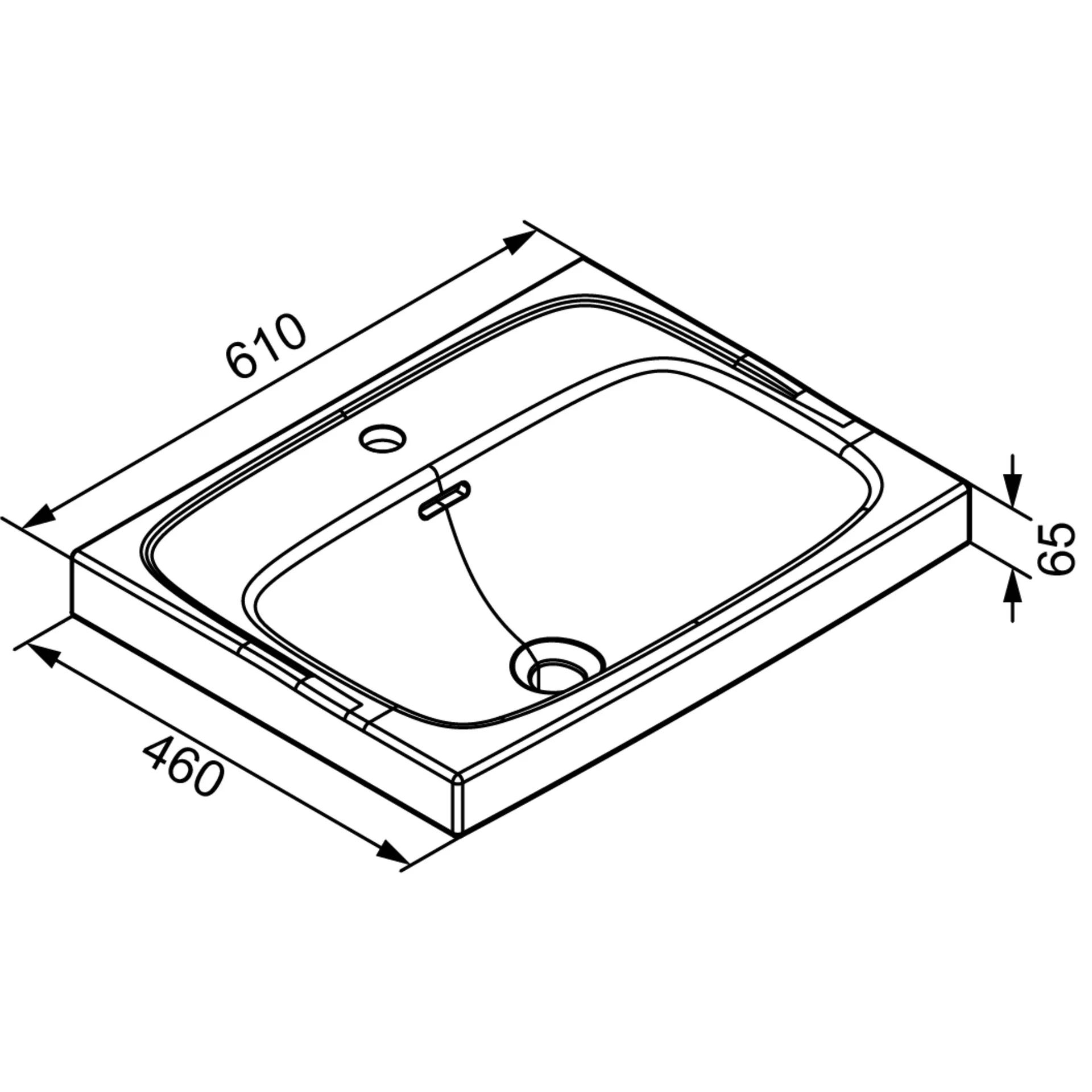 LANZET K1 Waschbecken mit Unterschrank 61 cm breit, Braun hell, Waschbecken Keramik Weiß
