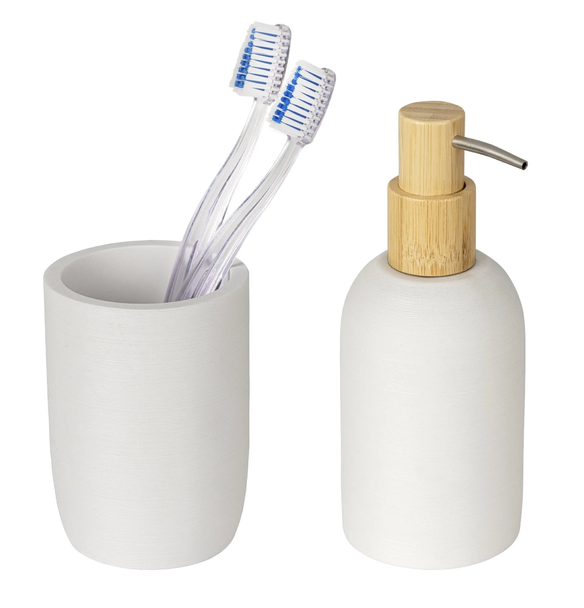 WENKO ALTAVALLE Accessoire Set, Weiß, Zahnputzbecher, Seifenspender, Keramik