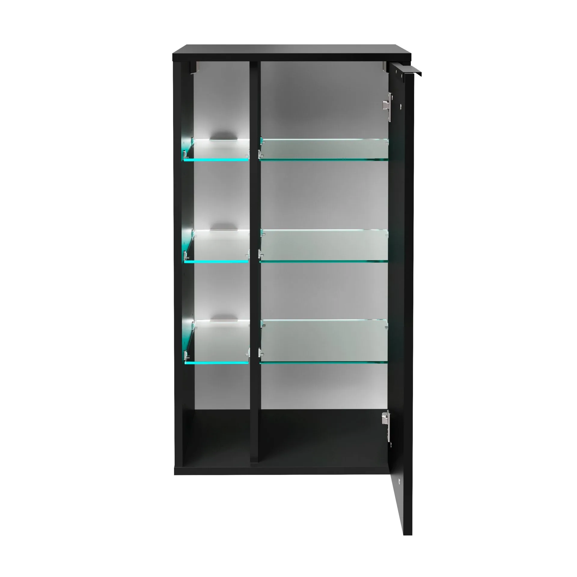 FACKELMANN B.PARIS Midischrank 47 cm breit, Braun Dunkel/Schwarz, Türanschlag rechts