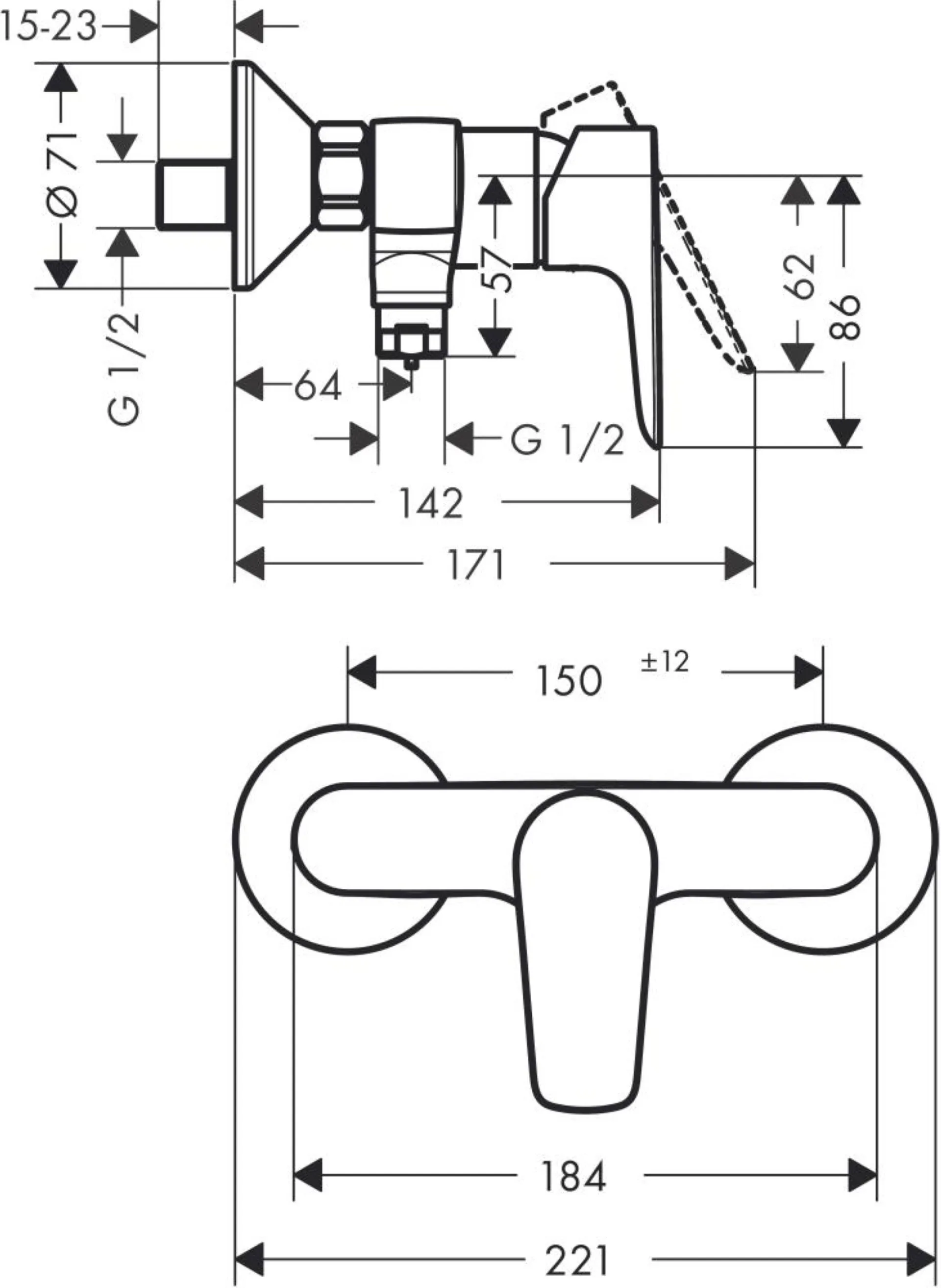 HANSGROHE TALIS E Brausearmatur, Chrom