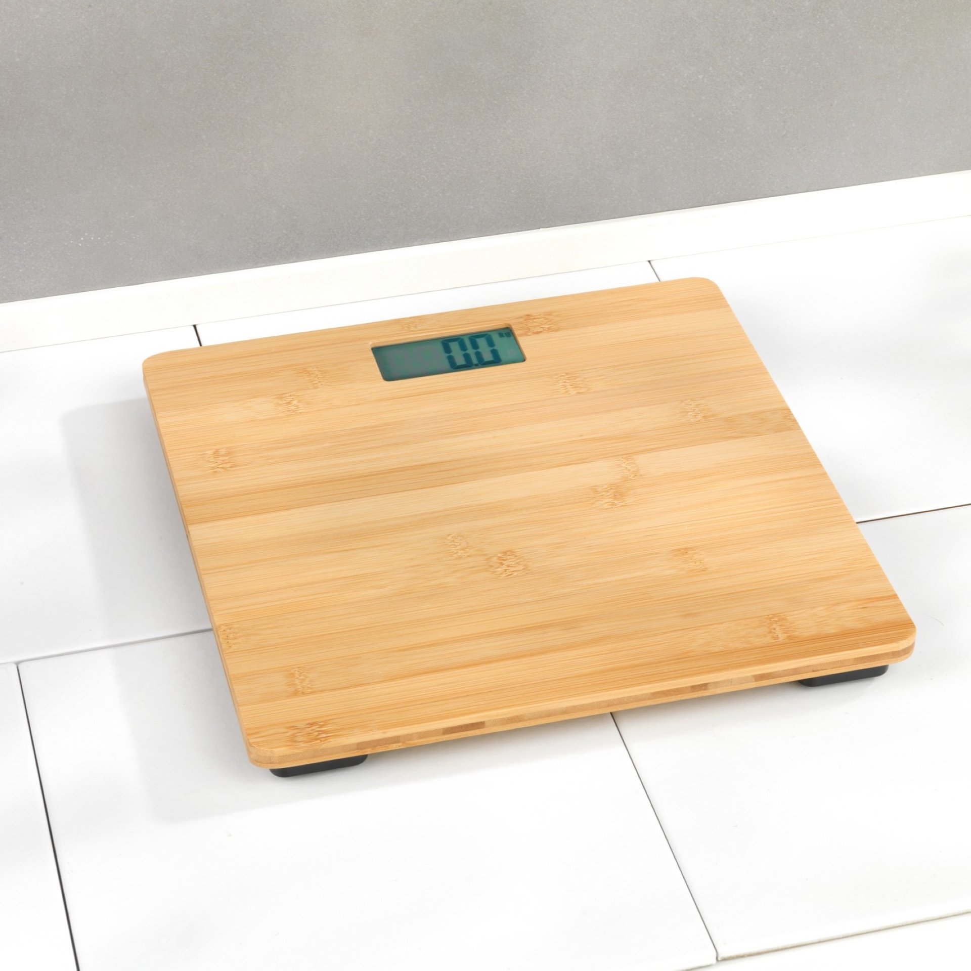 WENKO BAMBUSA Personenwaage, Braun, bis 180 kg, aus Bambus