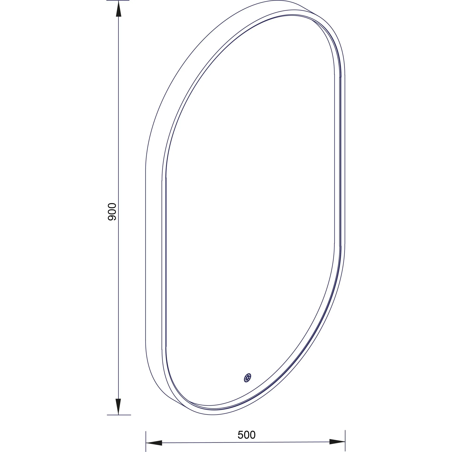 LANZET LED Spiegel 50 cm breit, Goldbronze