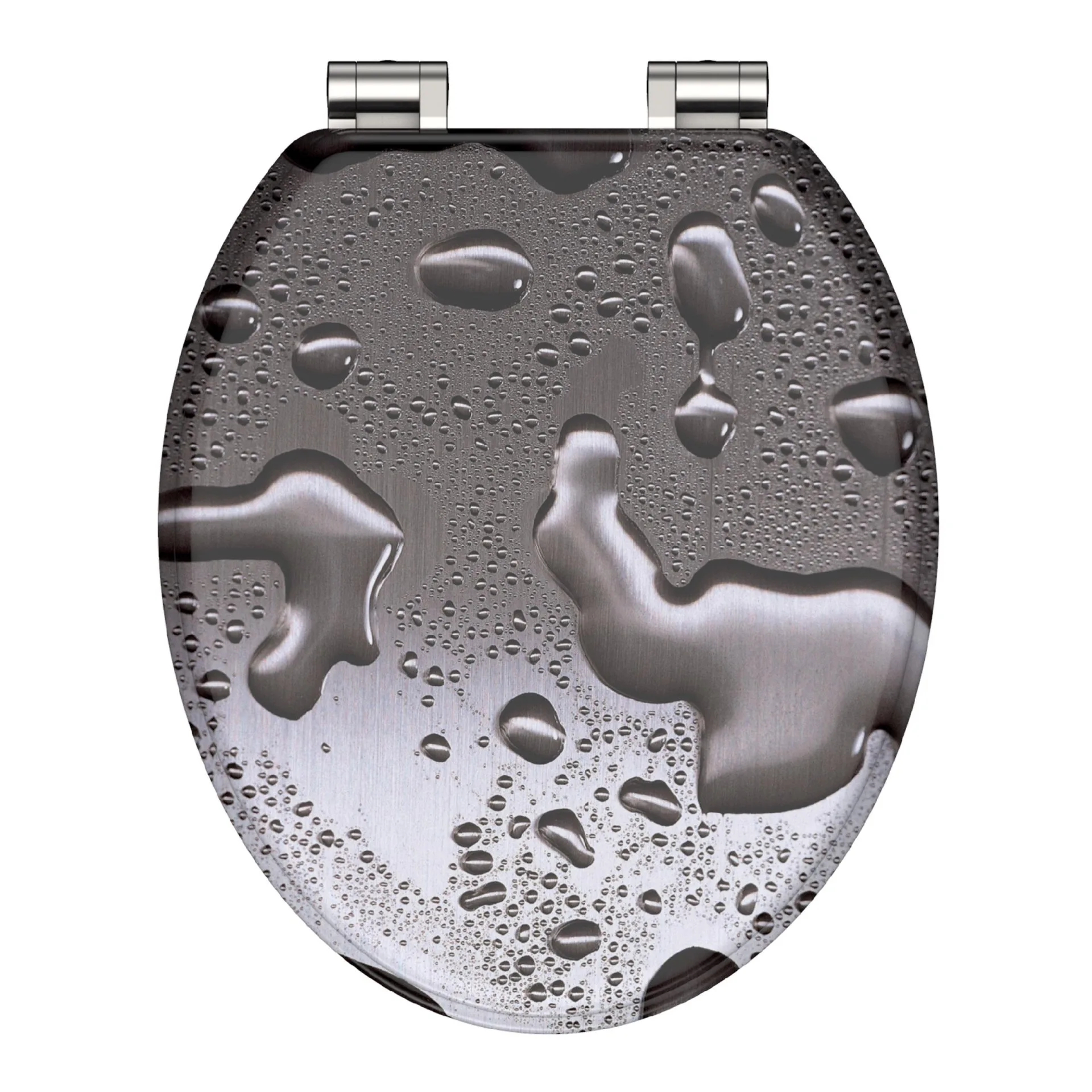 SCHÜTTE GREY STEEL WC-Sitz, Grau, MDF mit Absenkautomatik