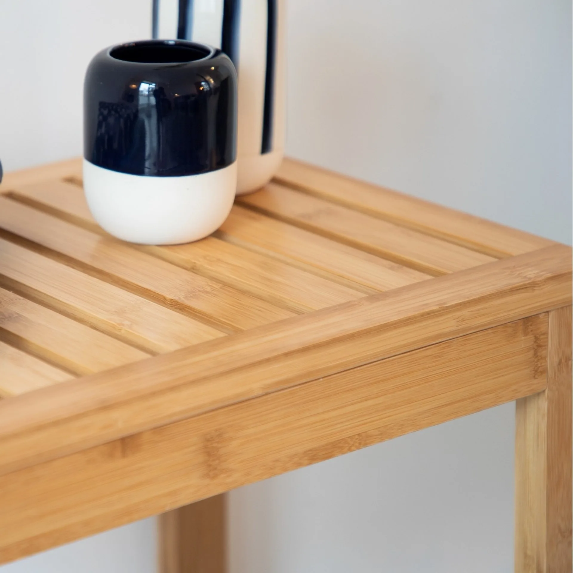 WENKO BAMBOO Badhocker, Braun, aus Bambus