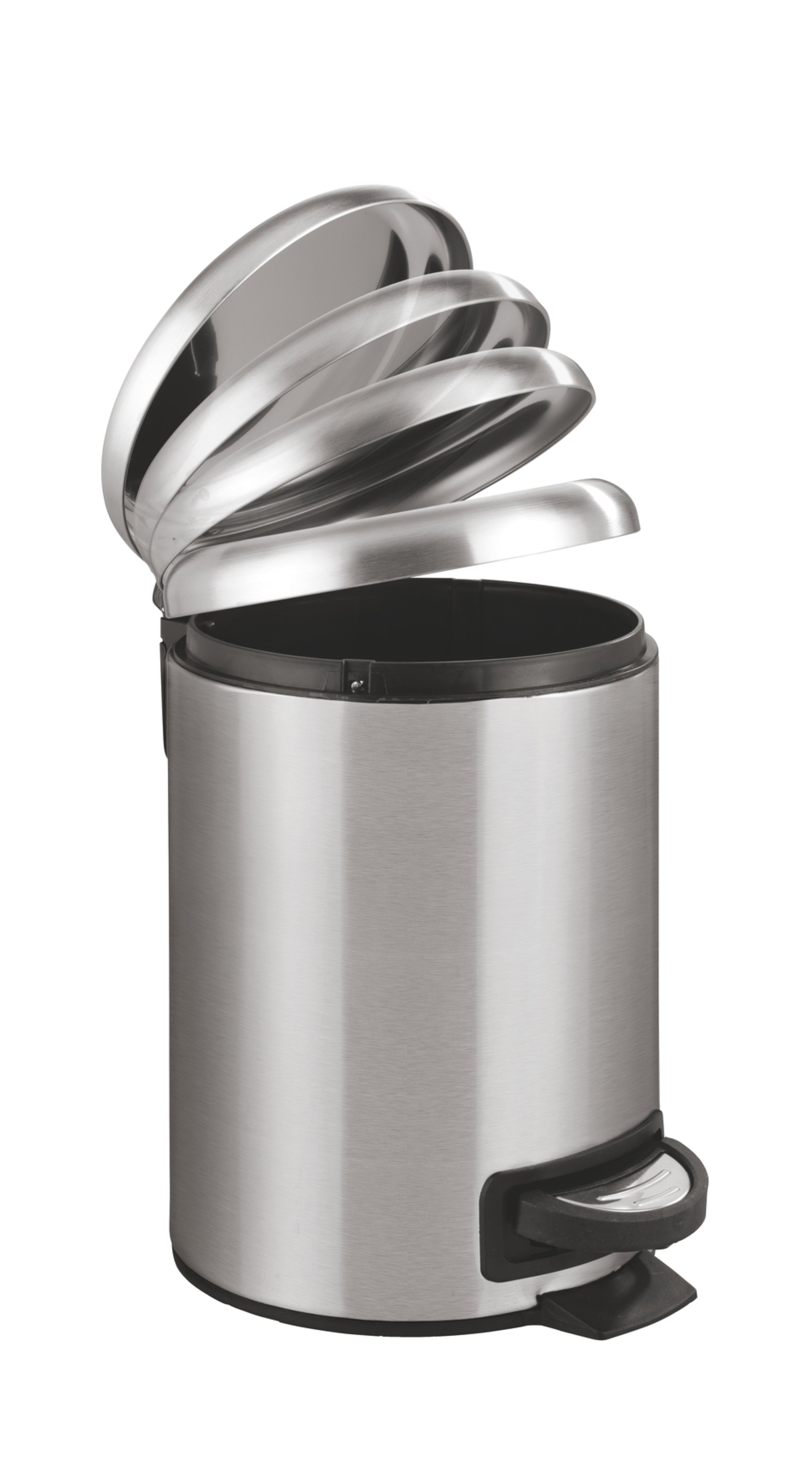 WENKO LEMAN Kosmetikeimer 3 Liter, Silber, Easy Close, Edelstahl