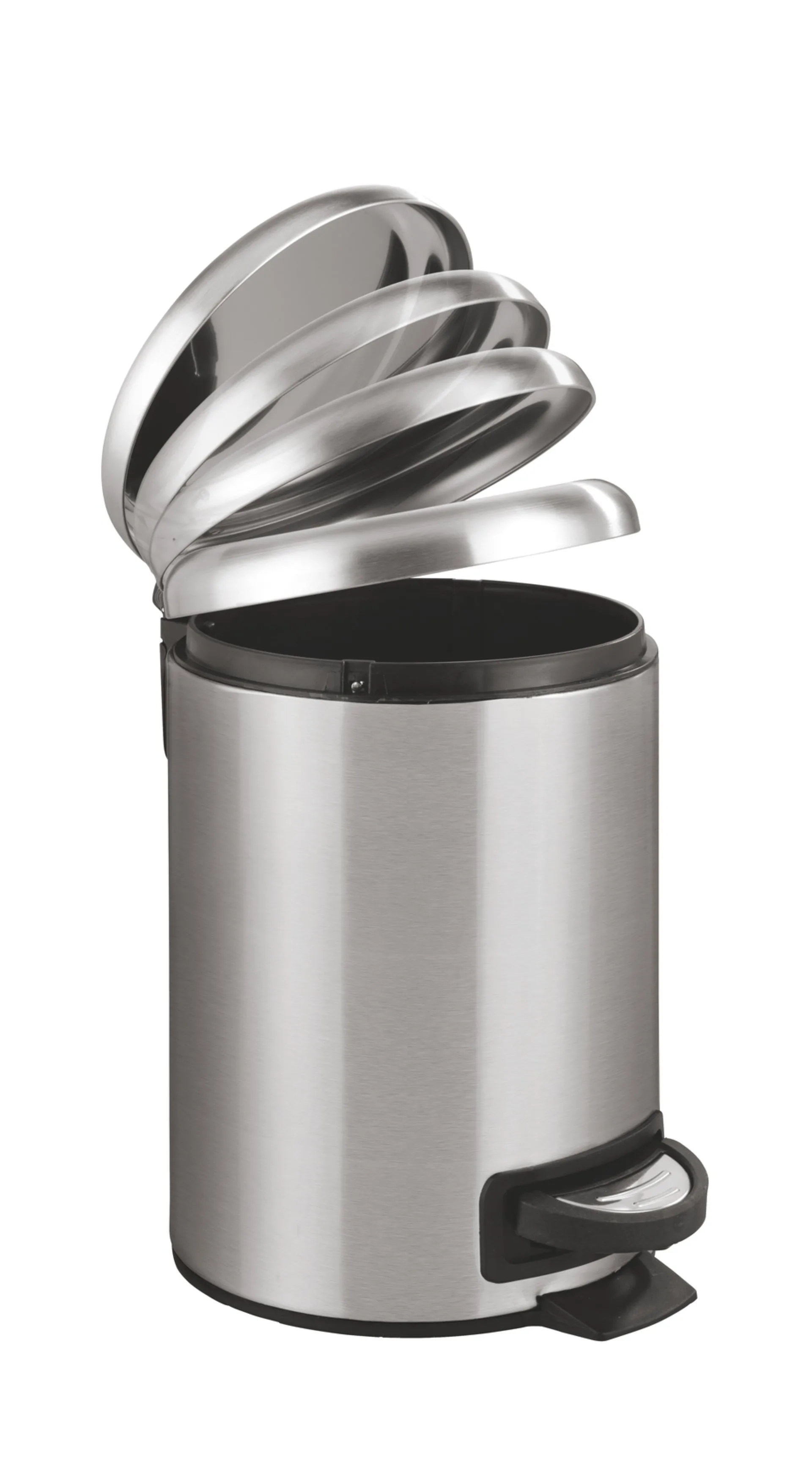 WENKO LEMAN Kosmetikeimer 3 Liter, Silber, Easy Close, Edelstahl