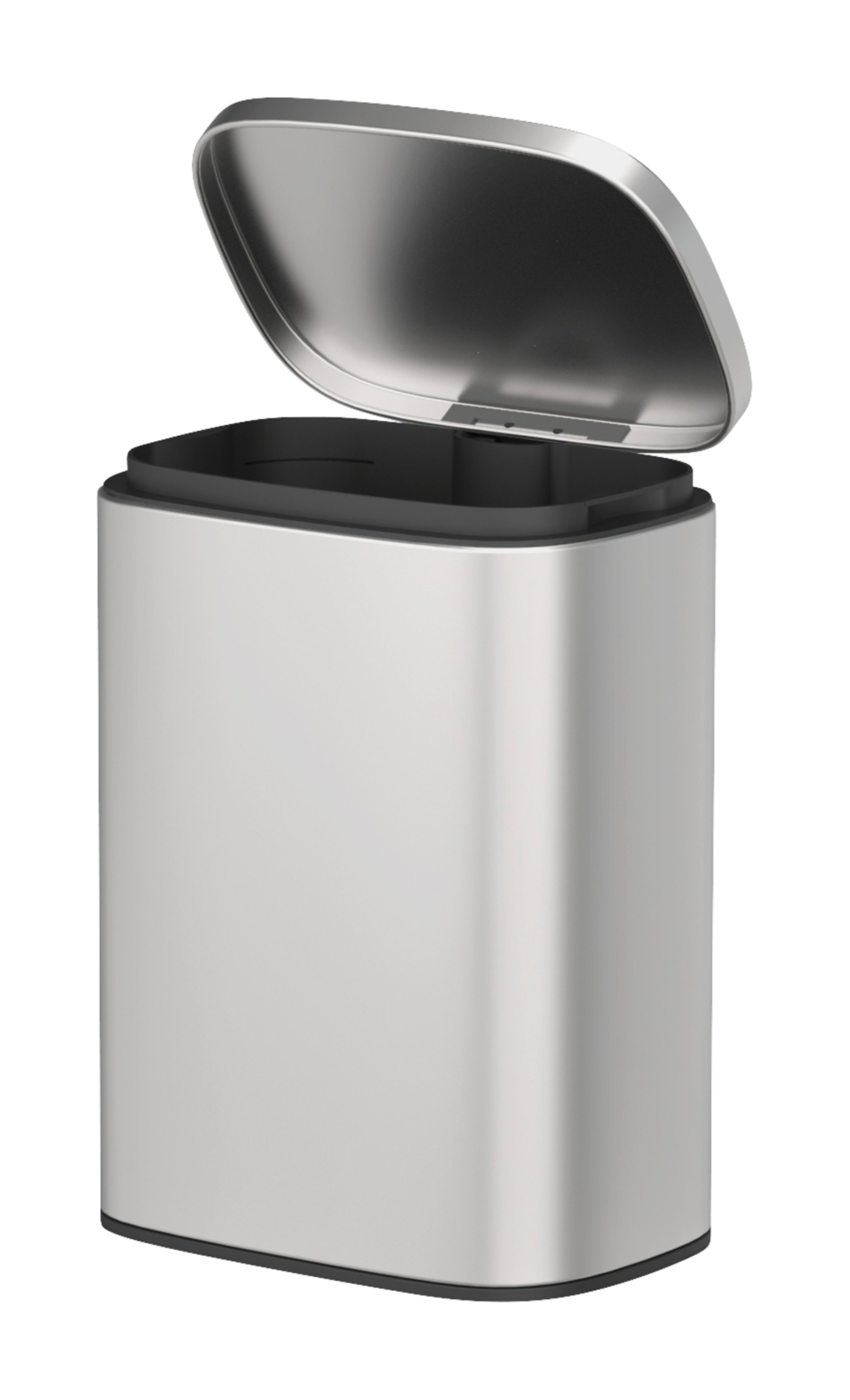 WENKO SARE Kosmetikeimer 5 Liter, Silber matt, mit Absenkautomatik, zur Wandmontage