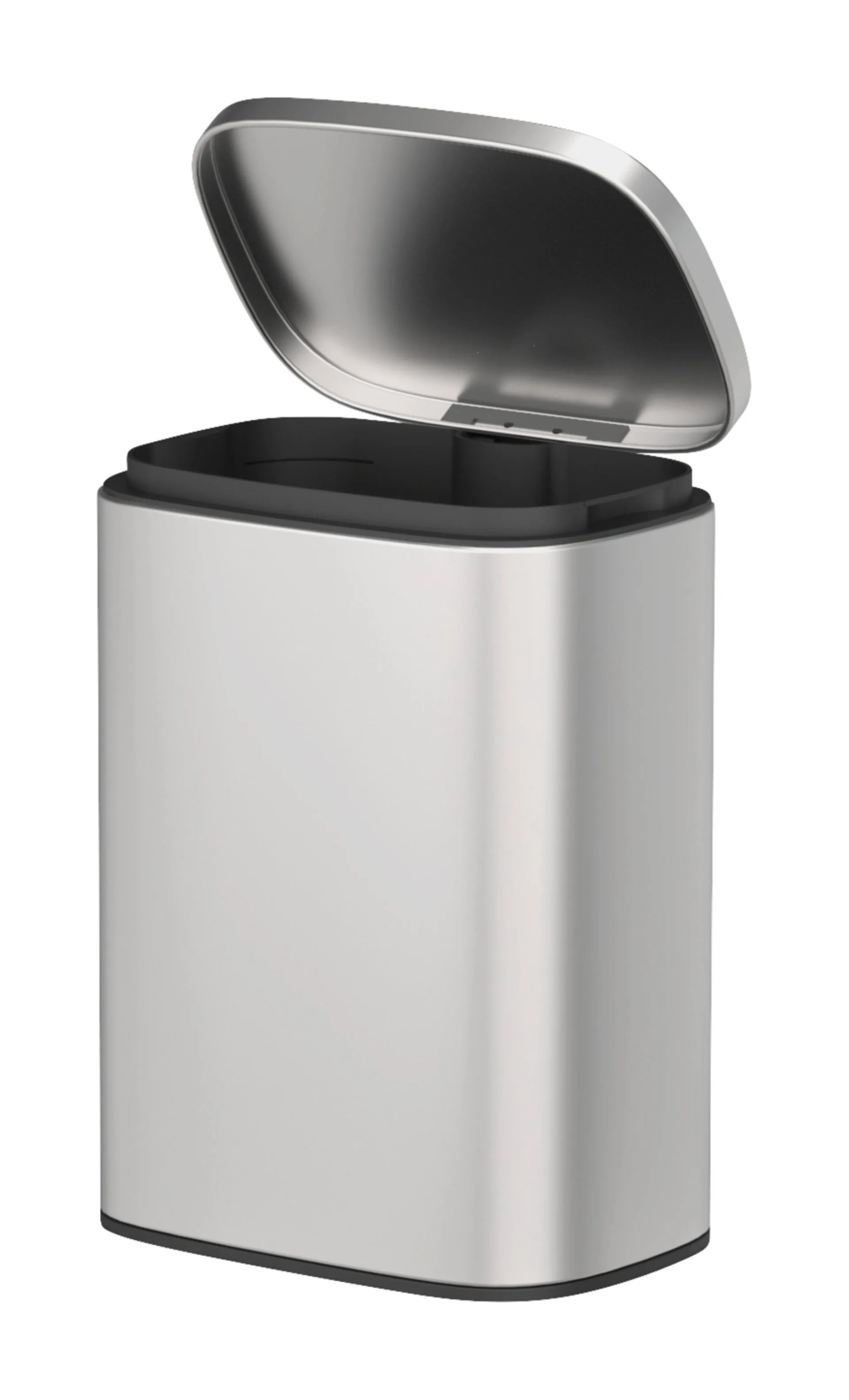 WENKO SARE Kosmetikeimer 5 Liter, Silber matt, mit Absenkautomatik, zur Wandmontage