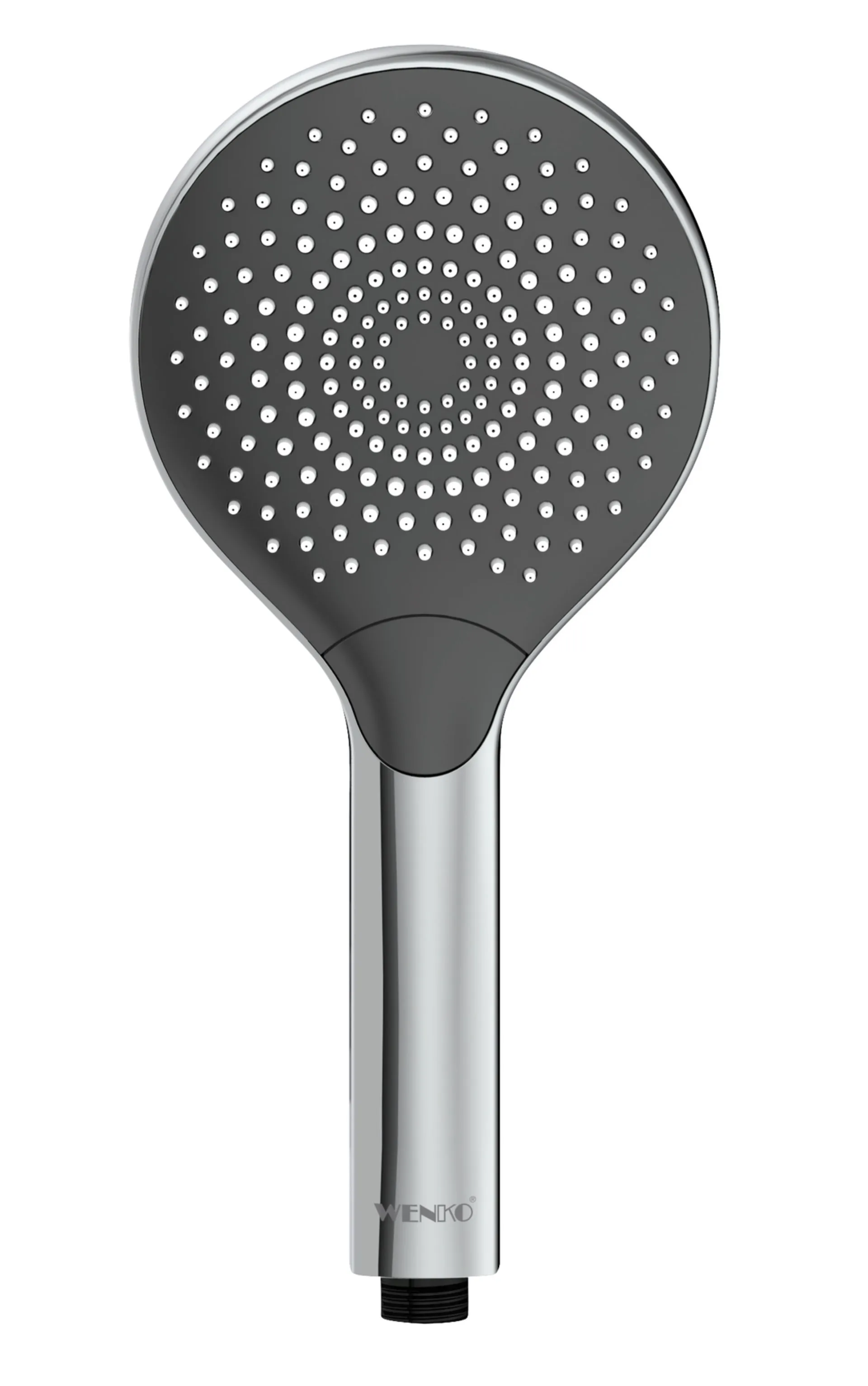 WENKO Duschkopf Ø 12 cm, Chrom/Grau, mit Wassersparsystem, 3 verschiedene Wasserstrahlarten