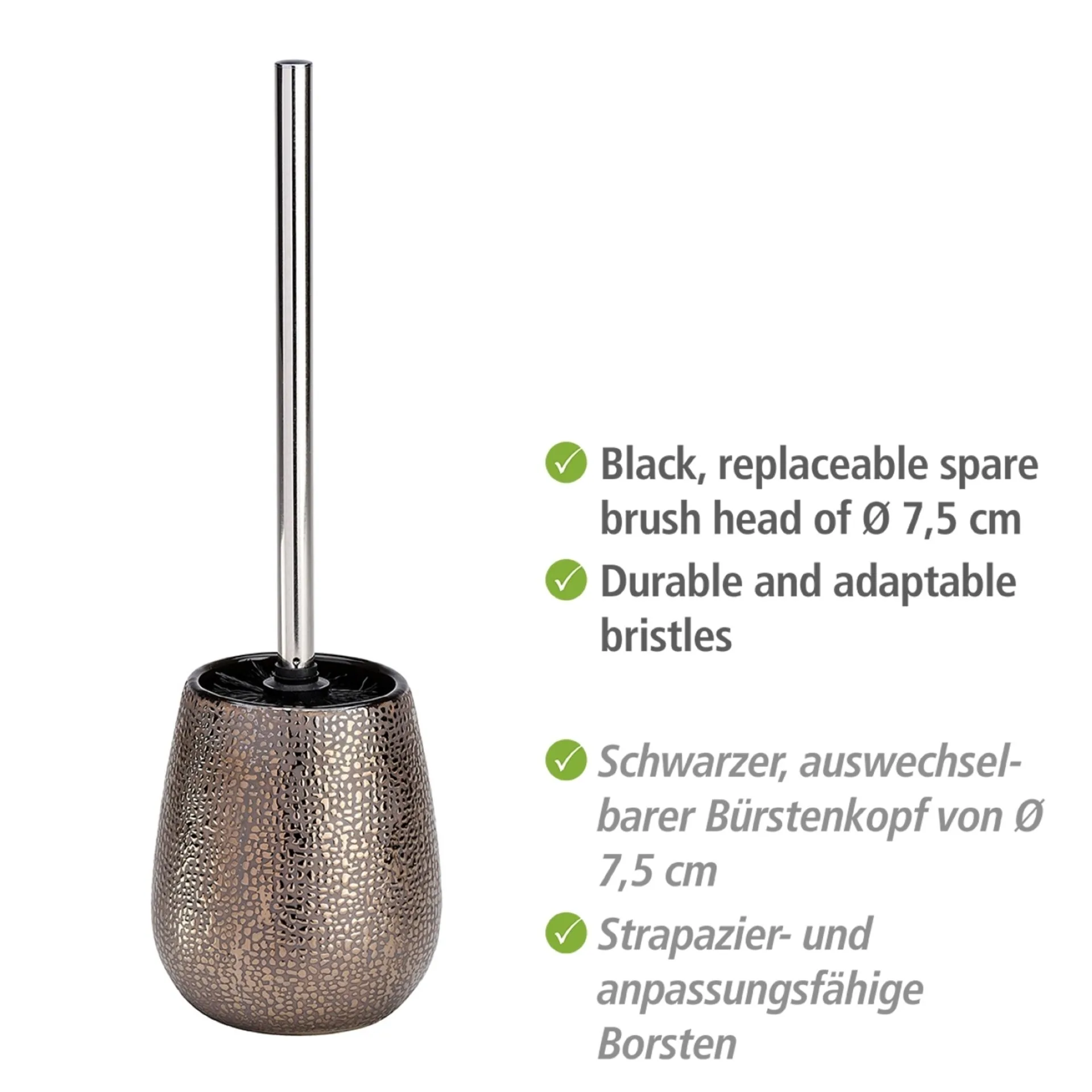 WENKO MARRAKESH WC-Garnitur, Braun, Keramik